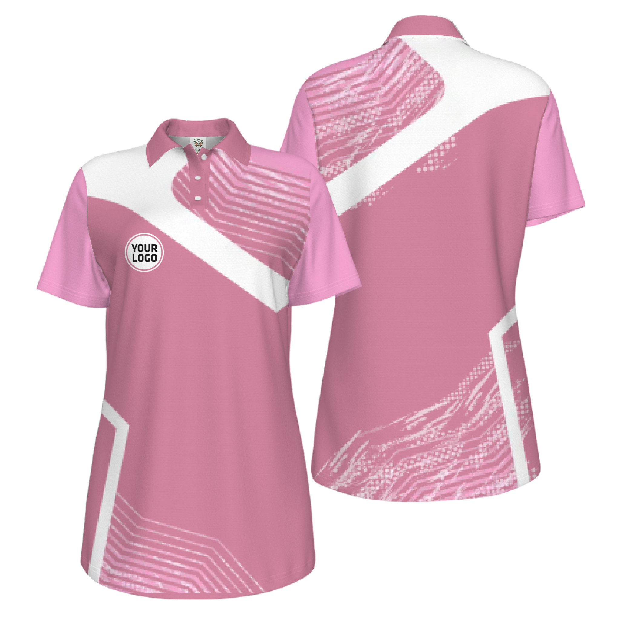 Picklewin Geometric Custom Logo UV Protection Pickleball Polo Shirt Women  5