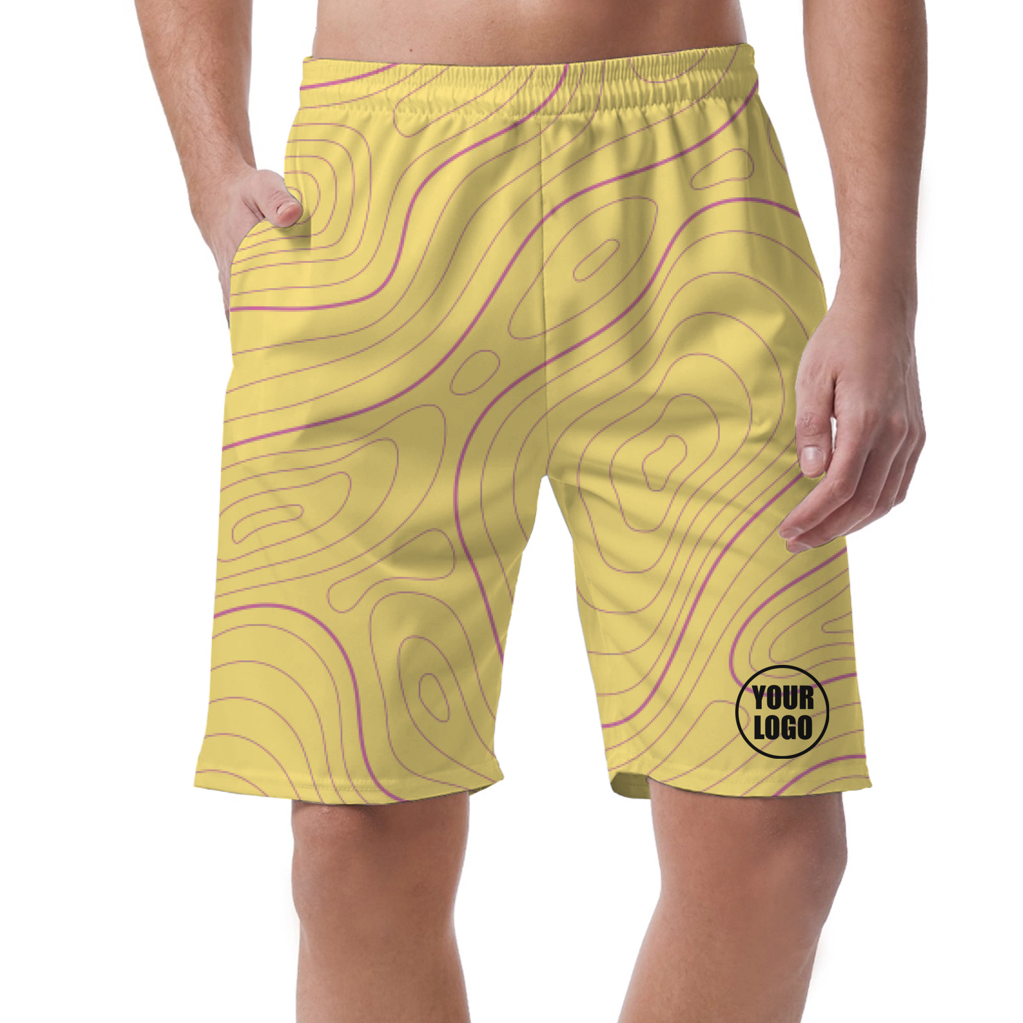 Picklewin Men's Bright Abstract Customized Short Pants 3