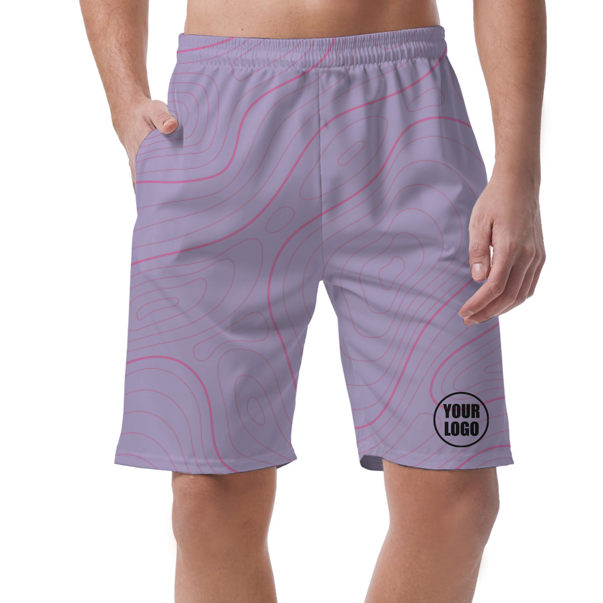 Picklewin Men's Bright Abstract Customized Short Pants 6