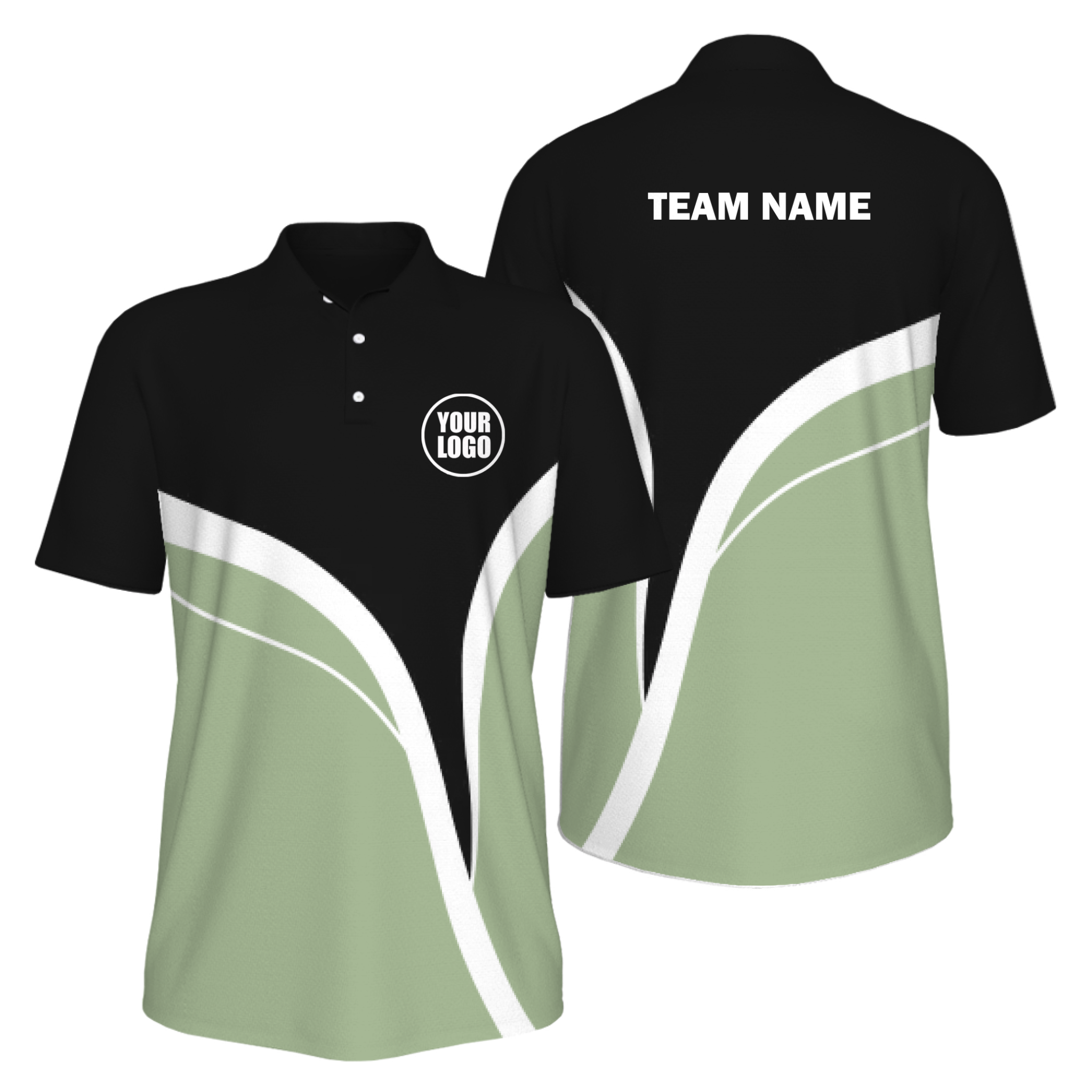 Picklewin Men's Custom UV Protection Polo Shirt With Simple Curves 15