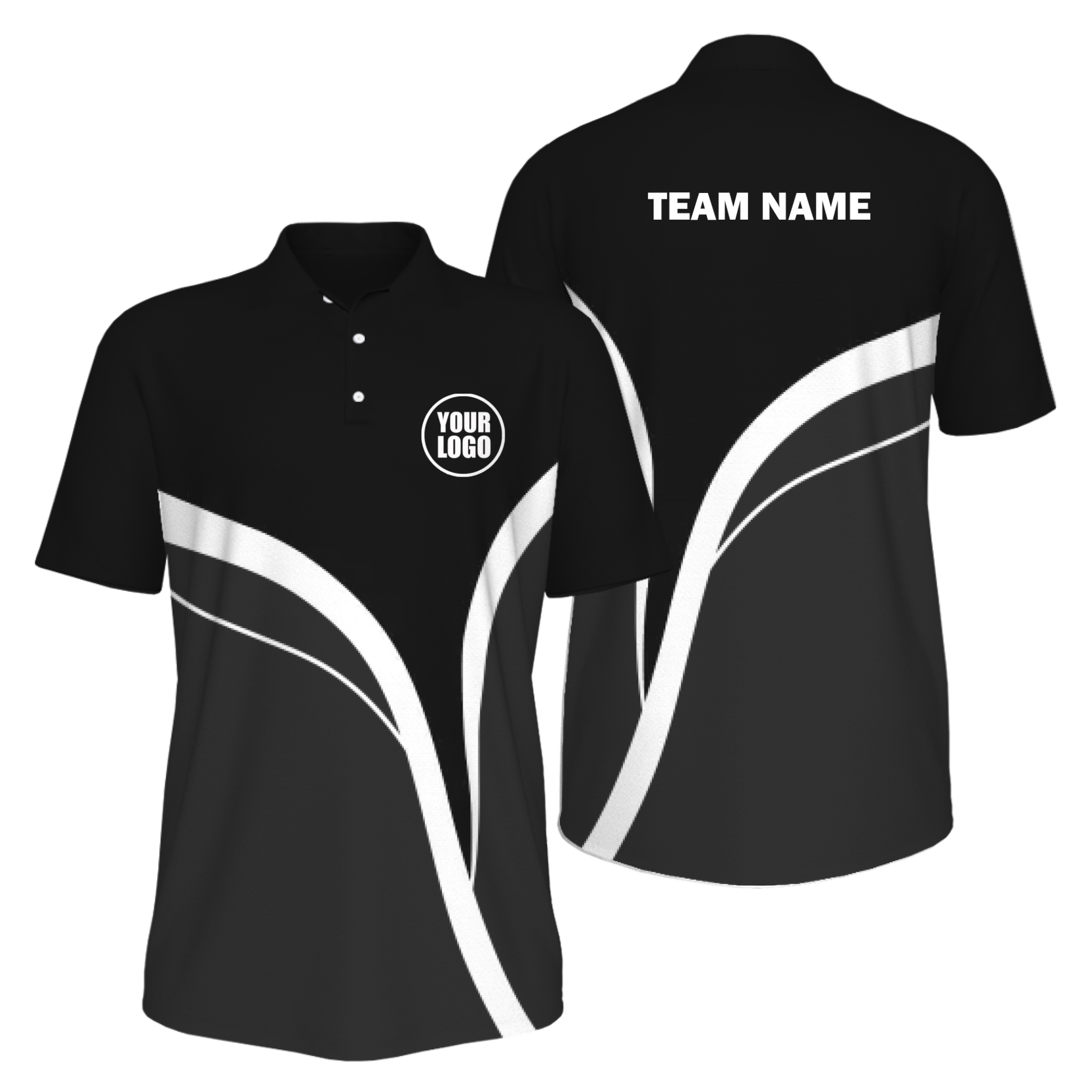 Picklewin Men's Custom UV Protection Polo Shirt With Simple Curves 16