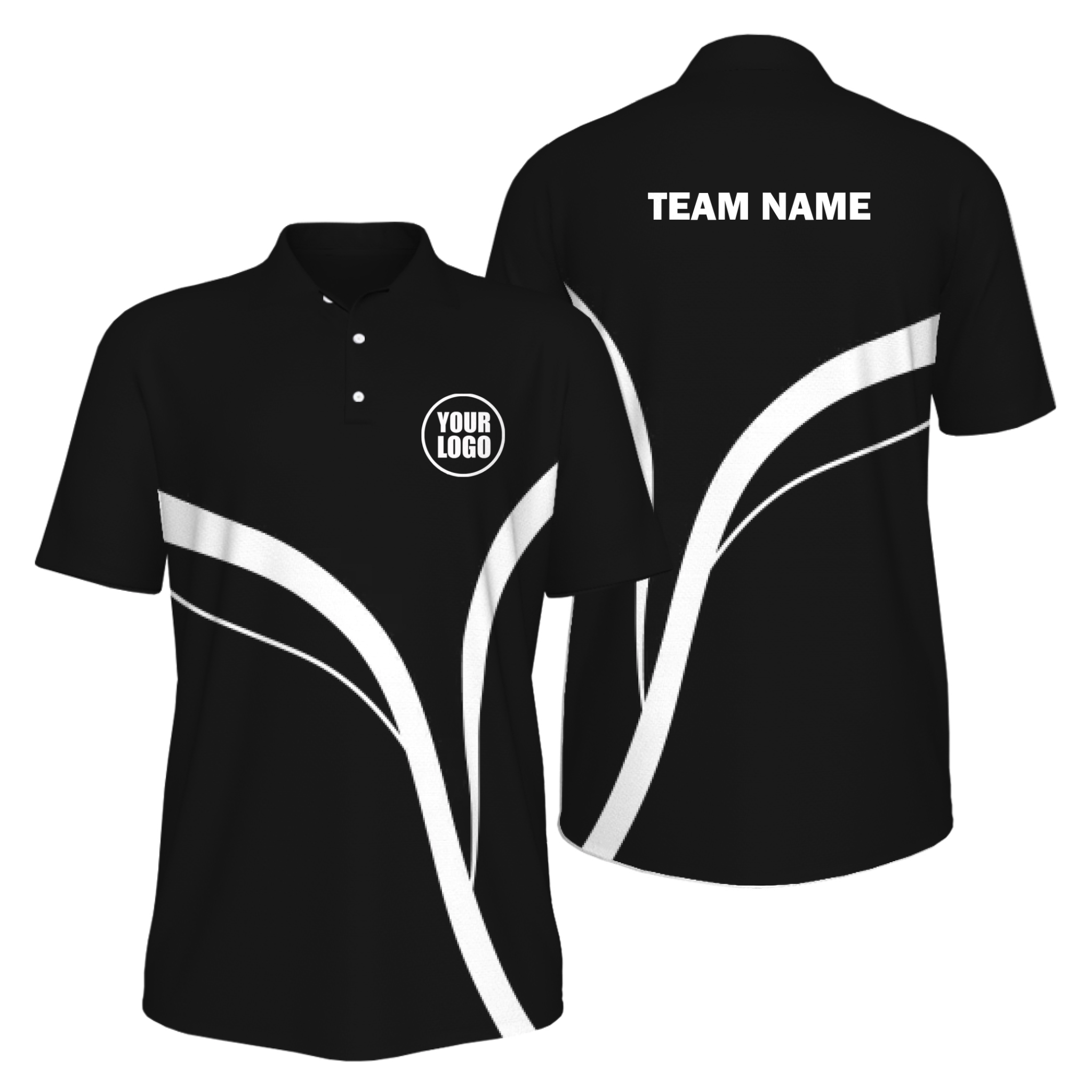 Picklewin Men's Custom UV Protection Polo Shirt With Simple Curves 5