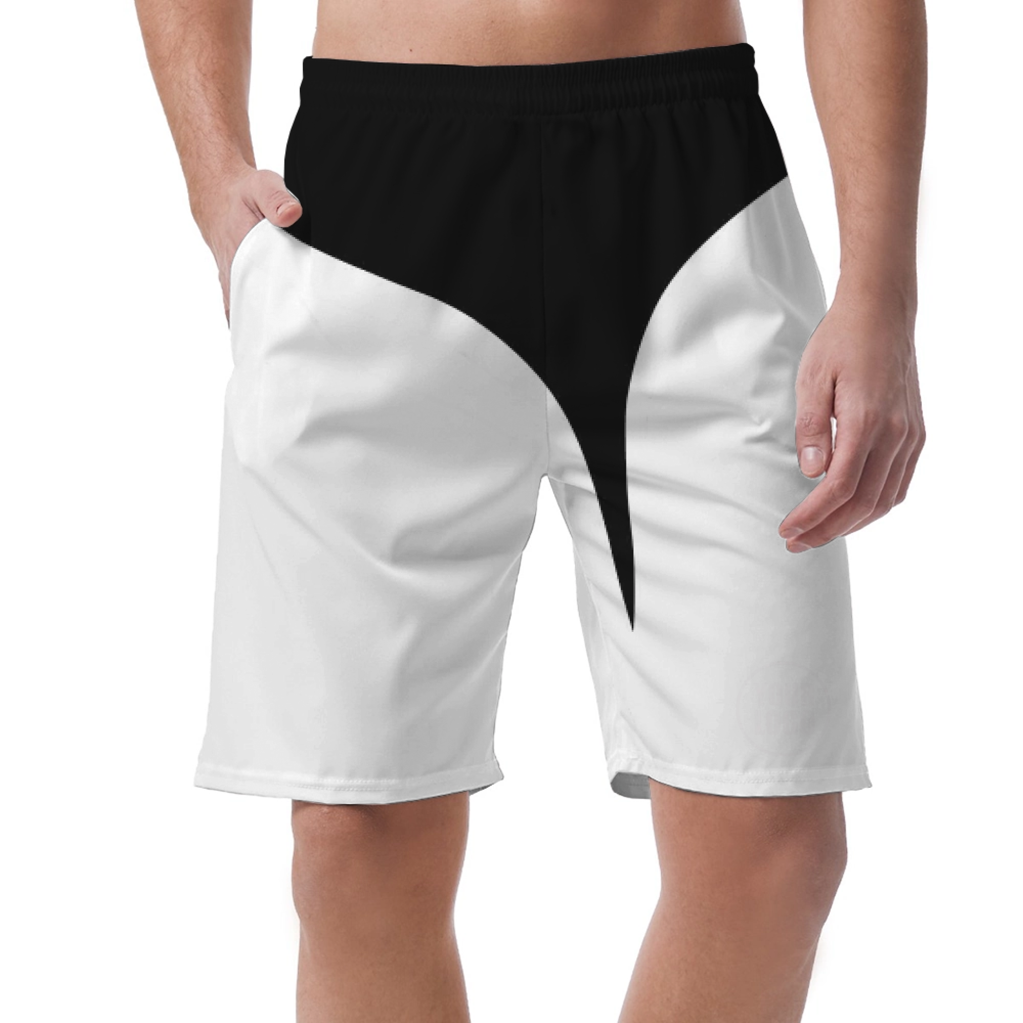 Picklewin Men's Customized Short Pants With Simple Curves 12
