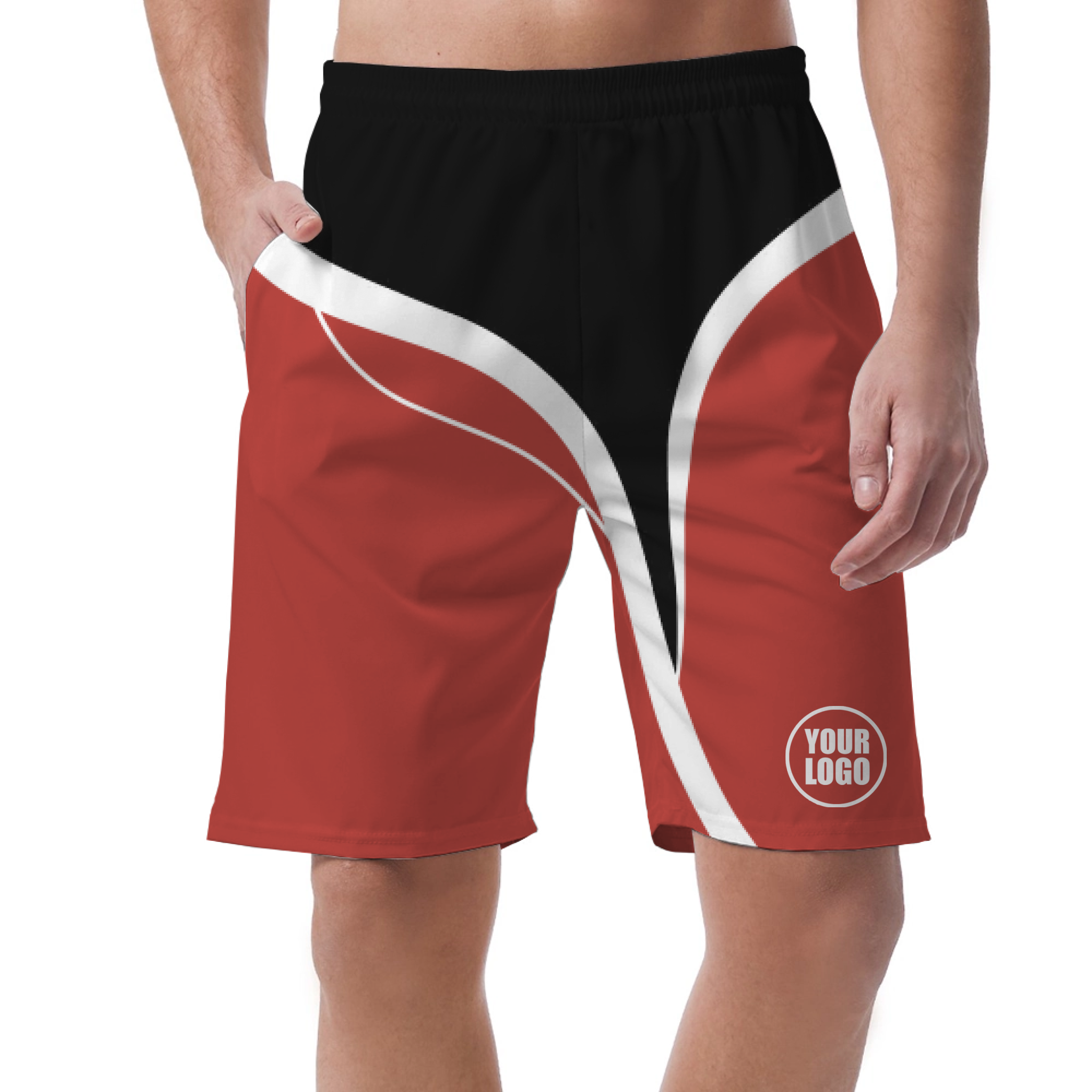 Picklewin Men's Customized Short Pants With Simple Curves 6