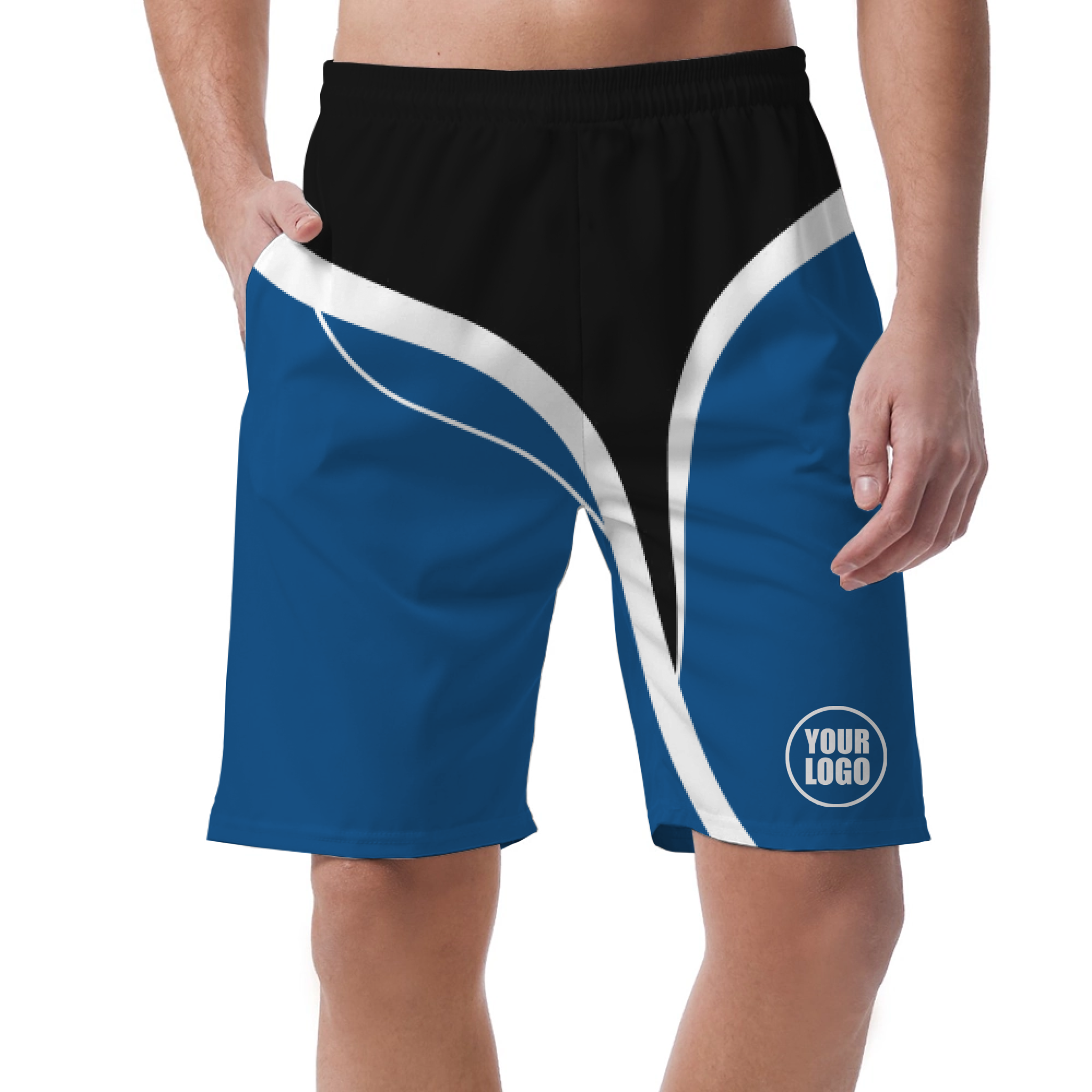 Picklewin Men's Customized Short Pants With Simple Curves 8