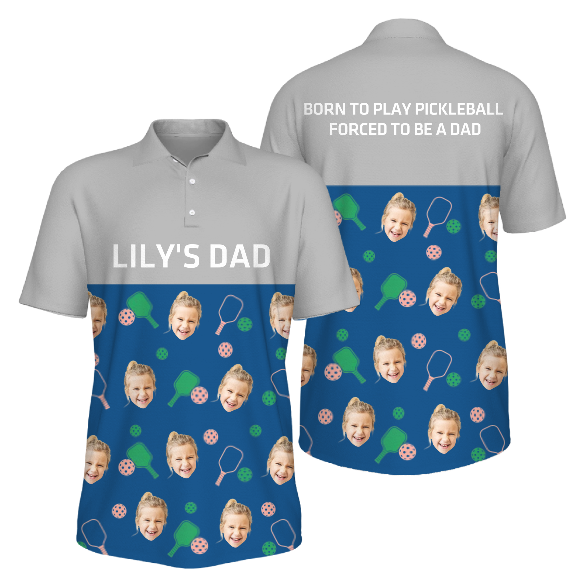 Picklewin Men's UV Protection Polo Shirt Customized For Father's Day 15
