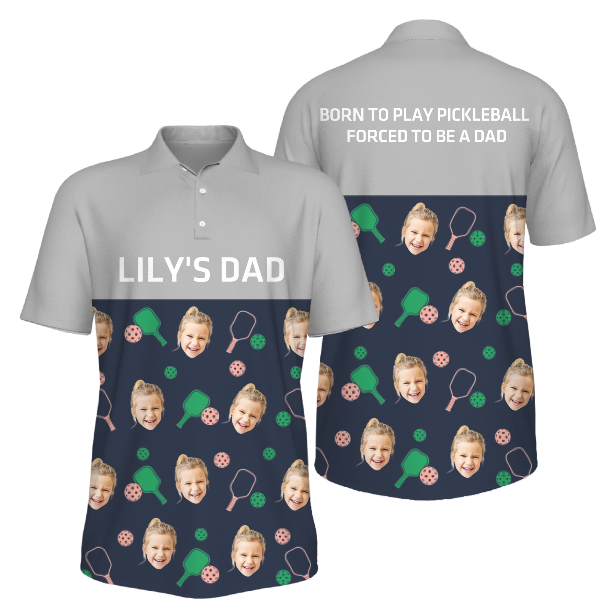 Picklewin Men's UV Protection Polo Shirt Customized For Father's Day 2
