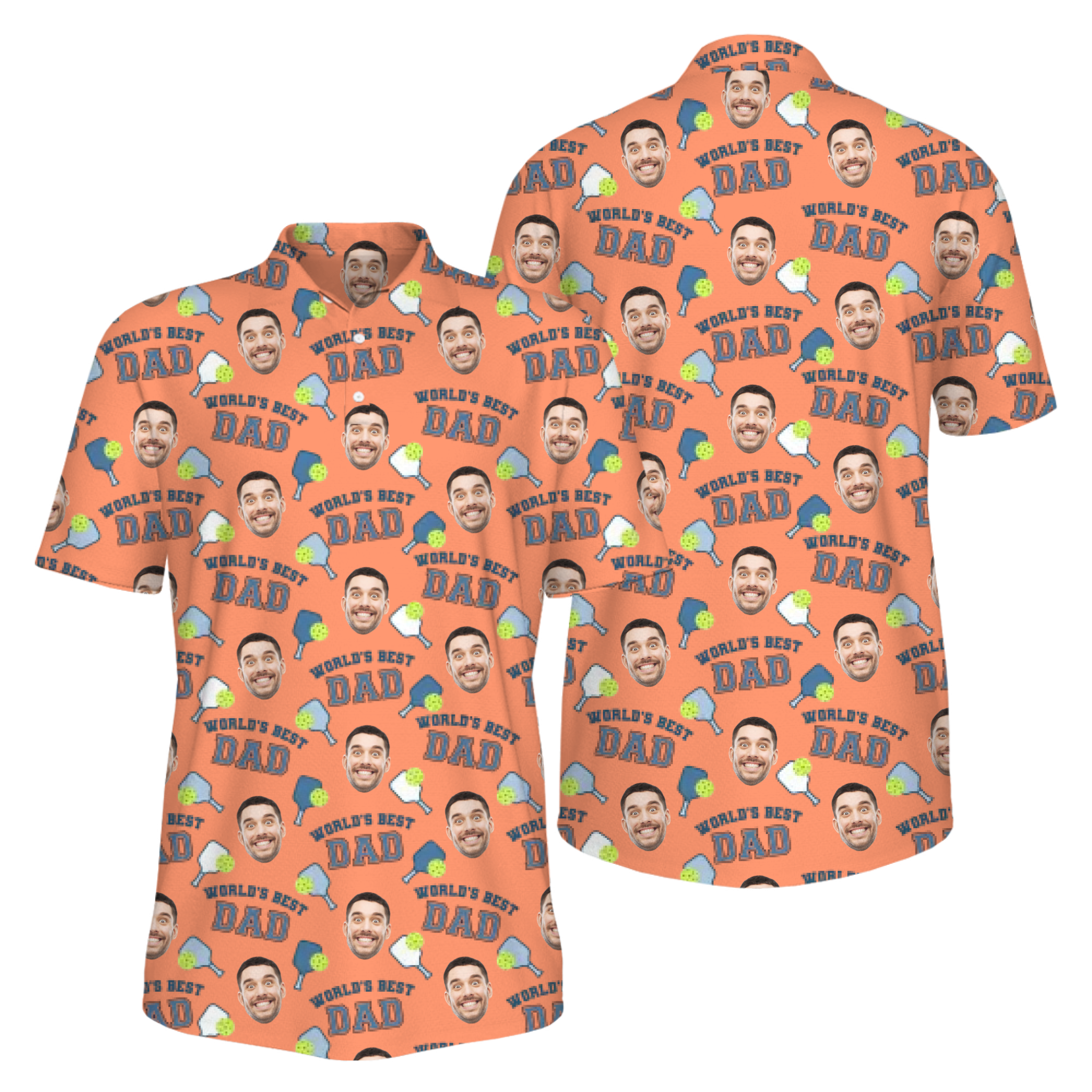 Picklewin Men's UV Protection Polo Shirt For Father's Day World's Best Dad 2