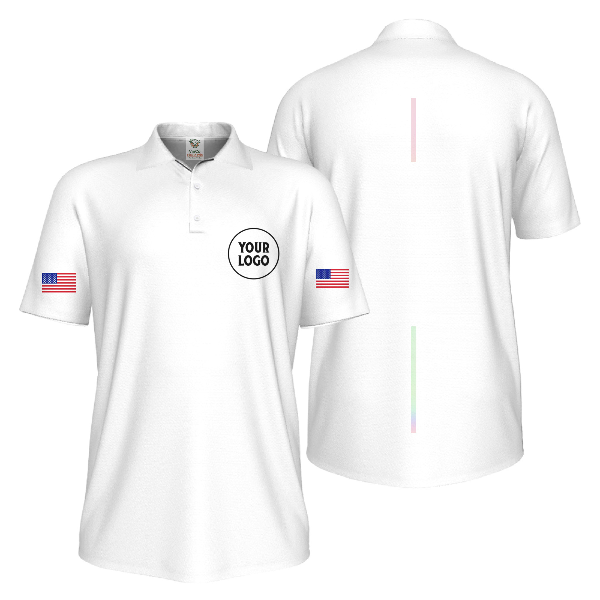Picklewin Patriotic Custom Logo And Vertical Name UV Protection Men Pickleball Polo Shirt Picklewin Patriotic Custom Logo And Vertical Name UV Protection Men Pickleball Polo Shirt 16