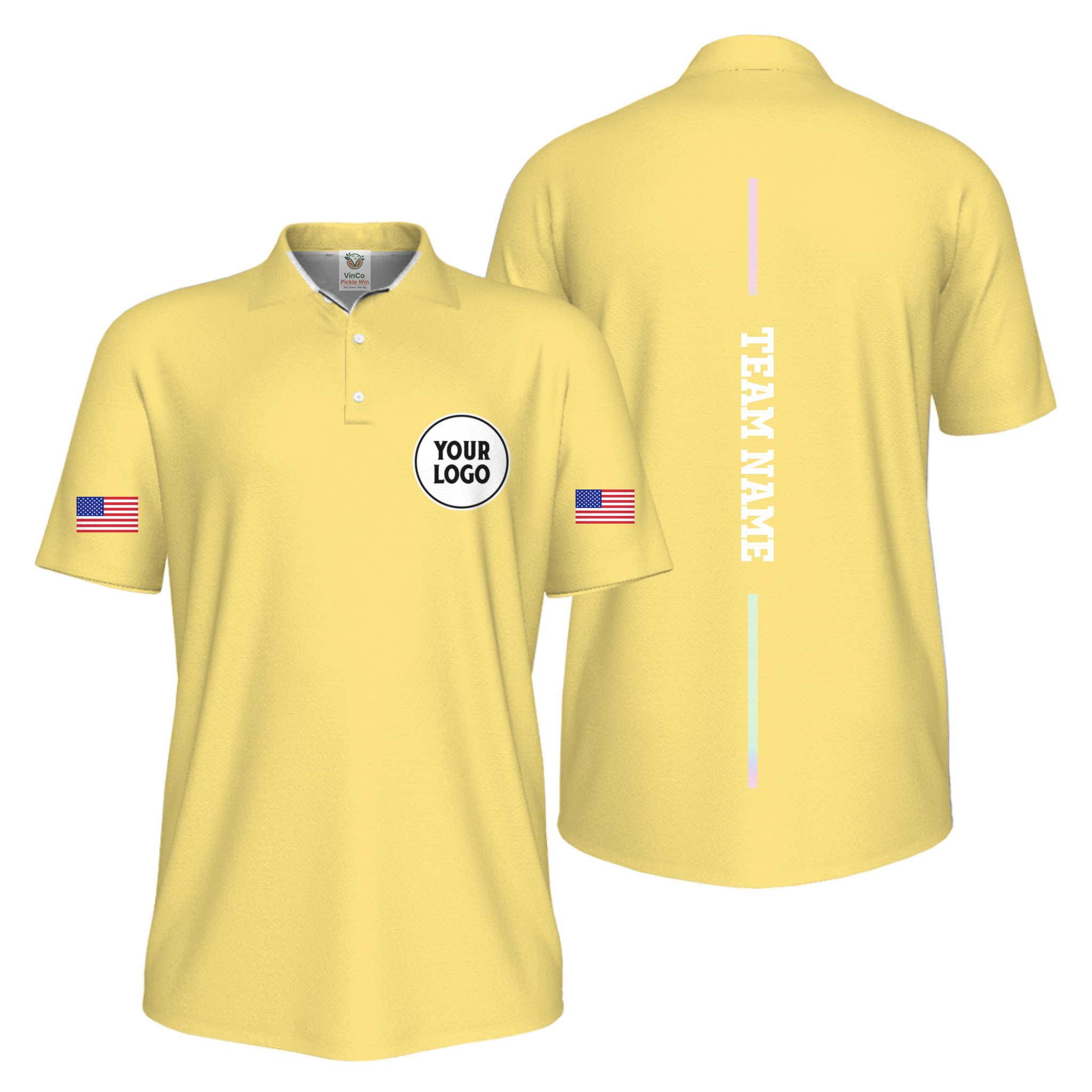 Picklewin Patriotic Custom Logo And Vertical Name UV Protection Men Pickleball Polo Shirt Picklewin Patriotic Custom Logo And Vertical Name UV Protection Men Pickleball Polo Shirt 12