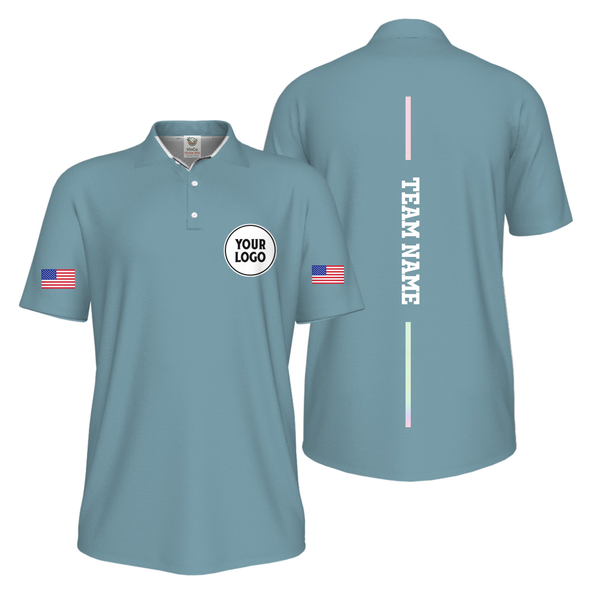 Picklewin Patriotic Custom Logo And Vertical Name UV Protection Men Pickleball Polo Shirt Picklewin Patriotic Custom Logo And Vertical Name UV Protection Men Pickleball Polo Shirt 13