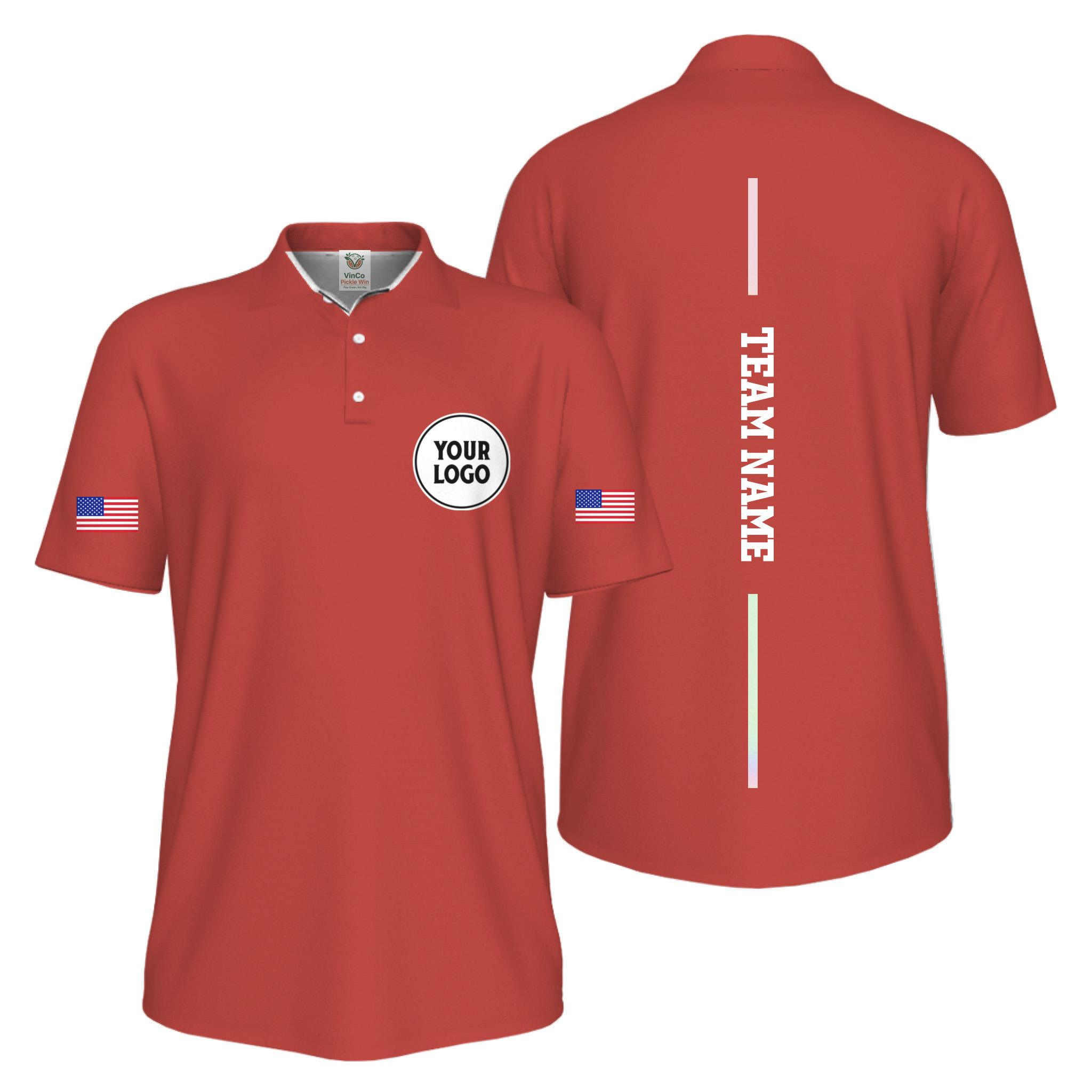 Picklewin Patriotic Custom Logo And Vertical Name UV Protection Men Pickleball Polo Shirt Picklewin Patriotic Custom Logo And Vertical Name UV Protection Men Pickleball Polo Shirt 5