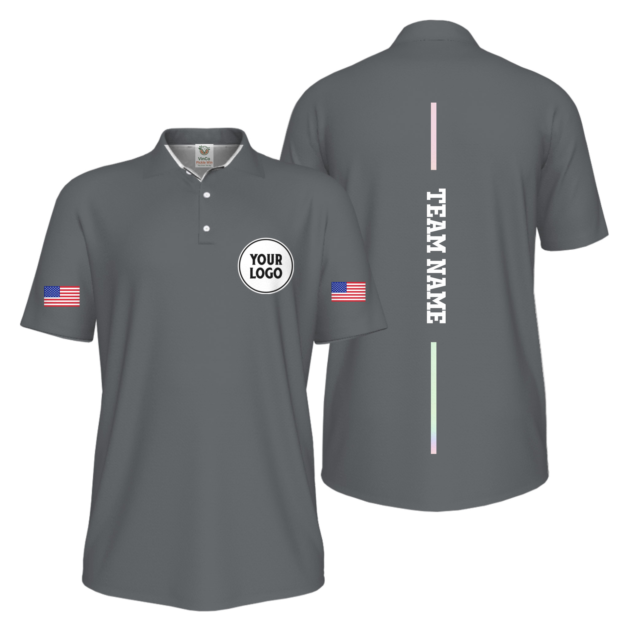 Picklewin Patriotic Custom Logo And Vertical Name UV Protection Men Pickleball Polo Shirt Picklewin Patriotic Custom Logo And Vertical Name UV Protection Men Pickleball Polo Shirt 7