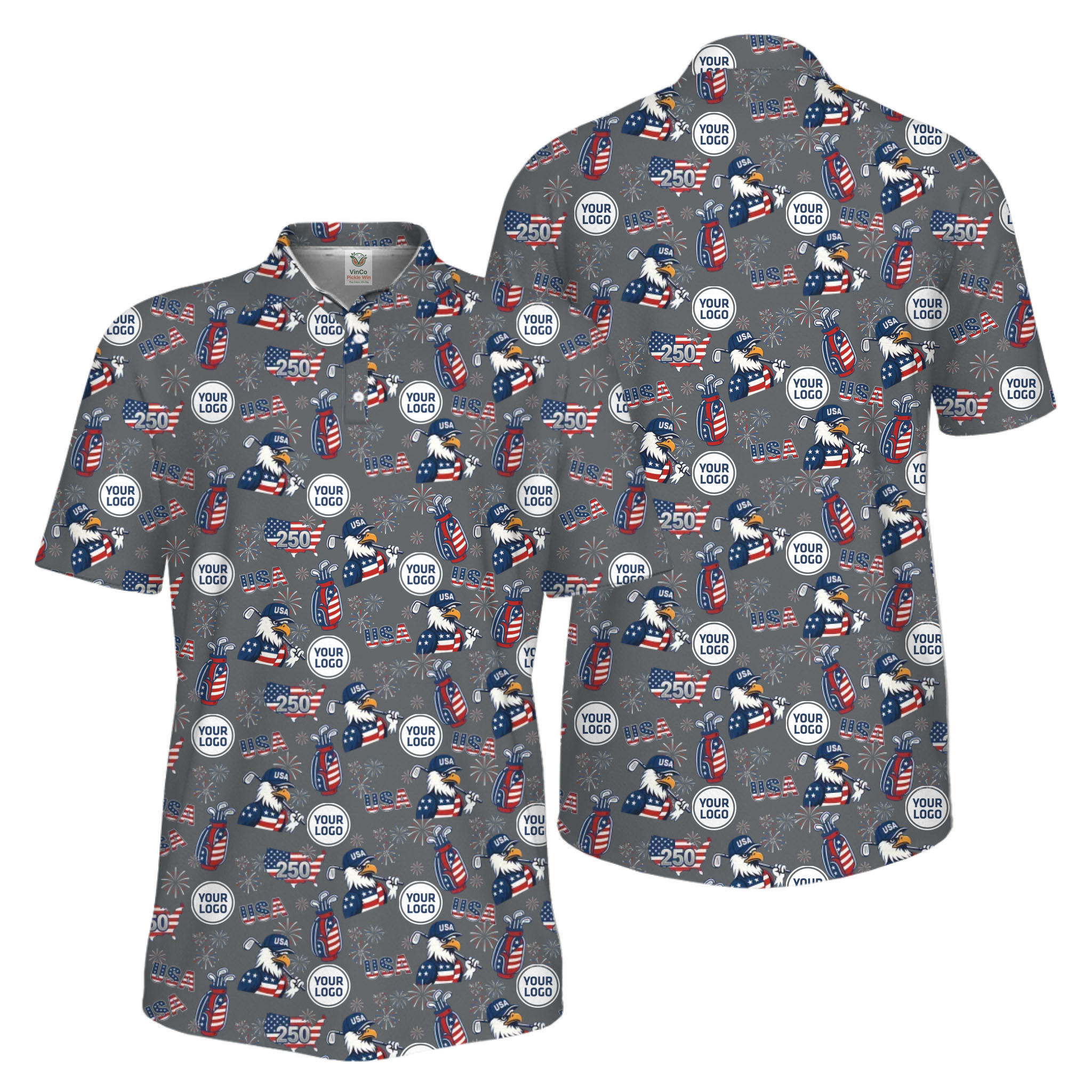 Picklewin Patriotic Custom Multiple Logos Pickleball Men Polo Shirt 250 Years Of USA Picklewin Patriotic Custom Multiple Logos Pickleball Men Polo Shirt 250 Years Of USA 7