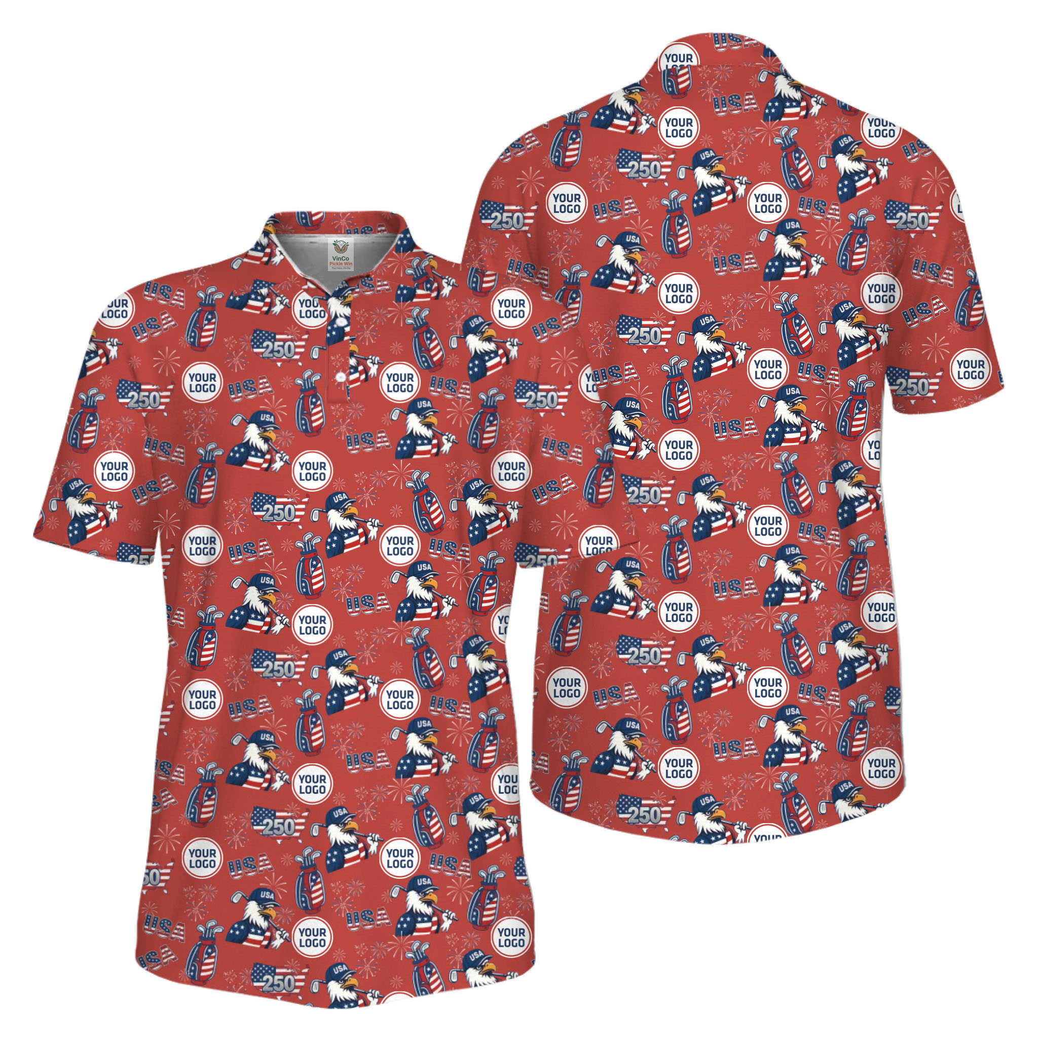 Picklewin Patriotic Custom Multiple Logos Pickleball Men Polo Shirt 250 Years Of USA Picklewin Patriotic Custom Multiple Logos Pickleball Men Polo Shirt 250 Years Of USA 5