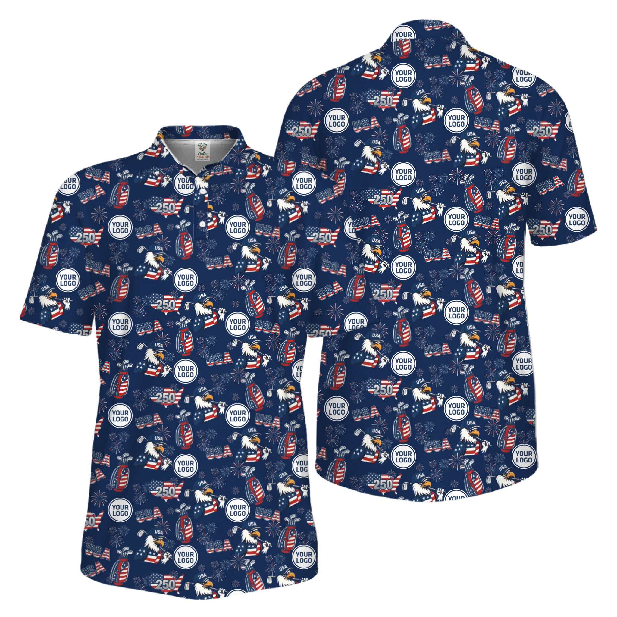 Picklewin Patriotic Custom Multiple Logos Pickleball Men Polo Shirt 250 Years Of USA Picklewin Patriotic Custom Multiple Logos Pickleball Men Polo Shirt 250 Years Of USA 9