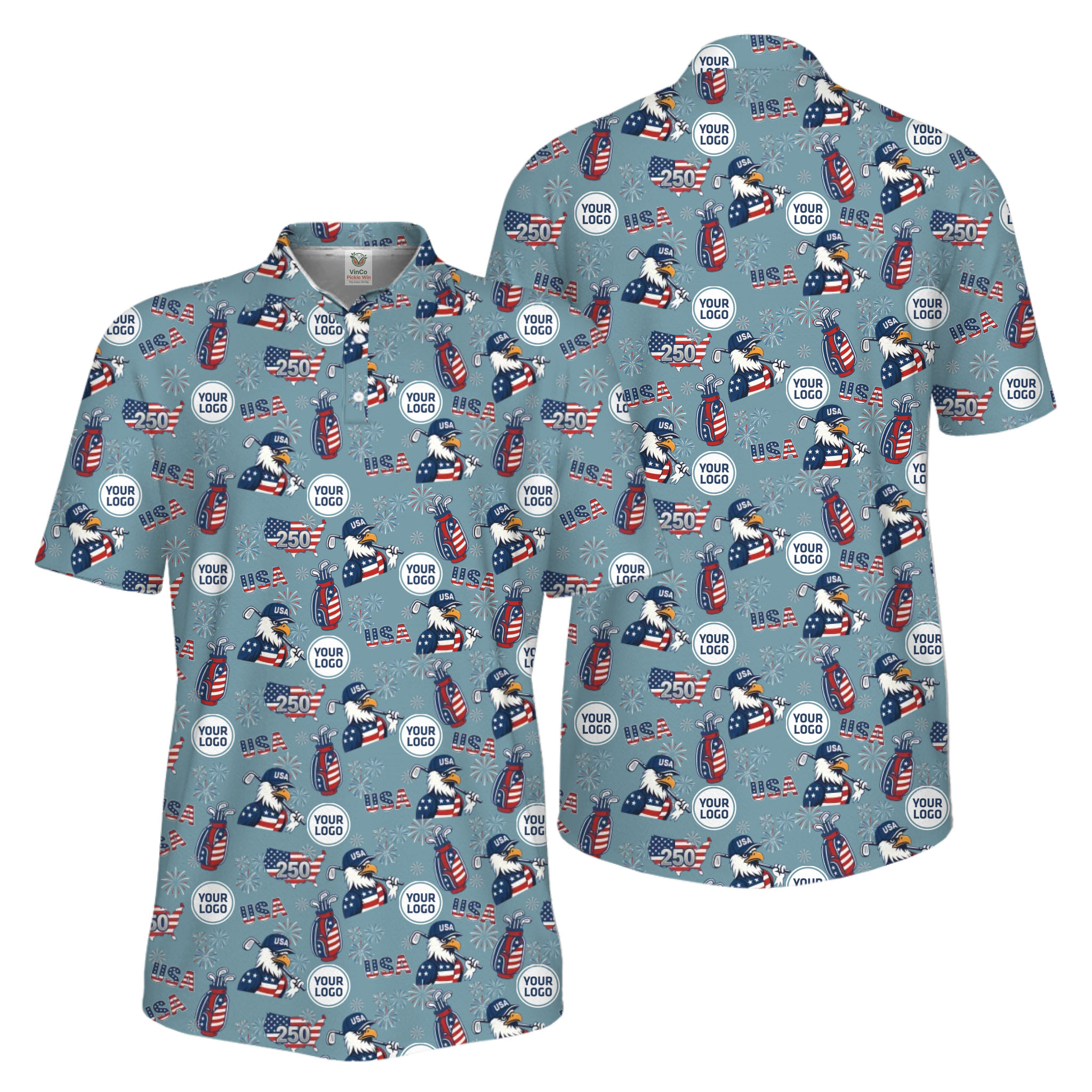 Picklewin Patriotic Custom Multiple Logos Pickleball Men Polo Shirt 250 Years Of USA Picklewin Patriotic Custom Multiple Logos Pickleball Men Polo Shirt 250 Years Of USA 14