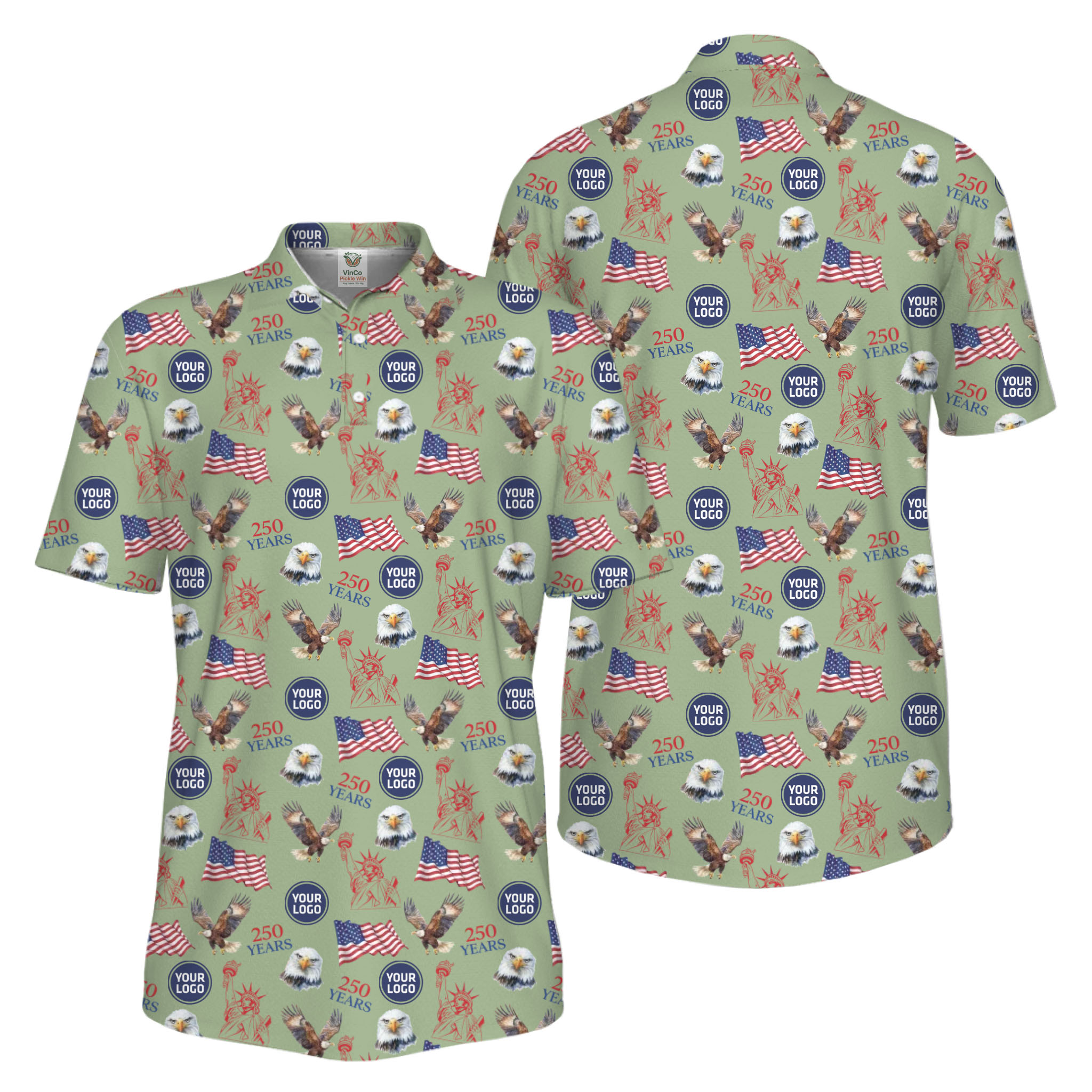 Picklewin Patriotic Custom Small Logos Pickleball Men Polo Shirt 250 Years Of USA Picklewin Patriotic Custom Small Logos Pickleball Men Polo Shirt 250 Years Of USA 3