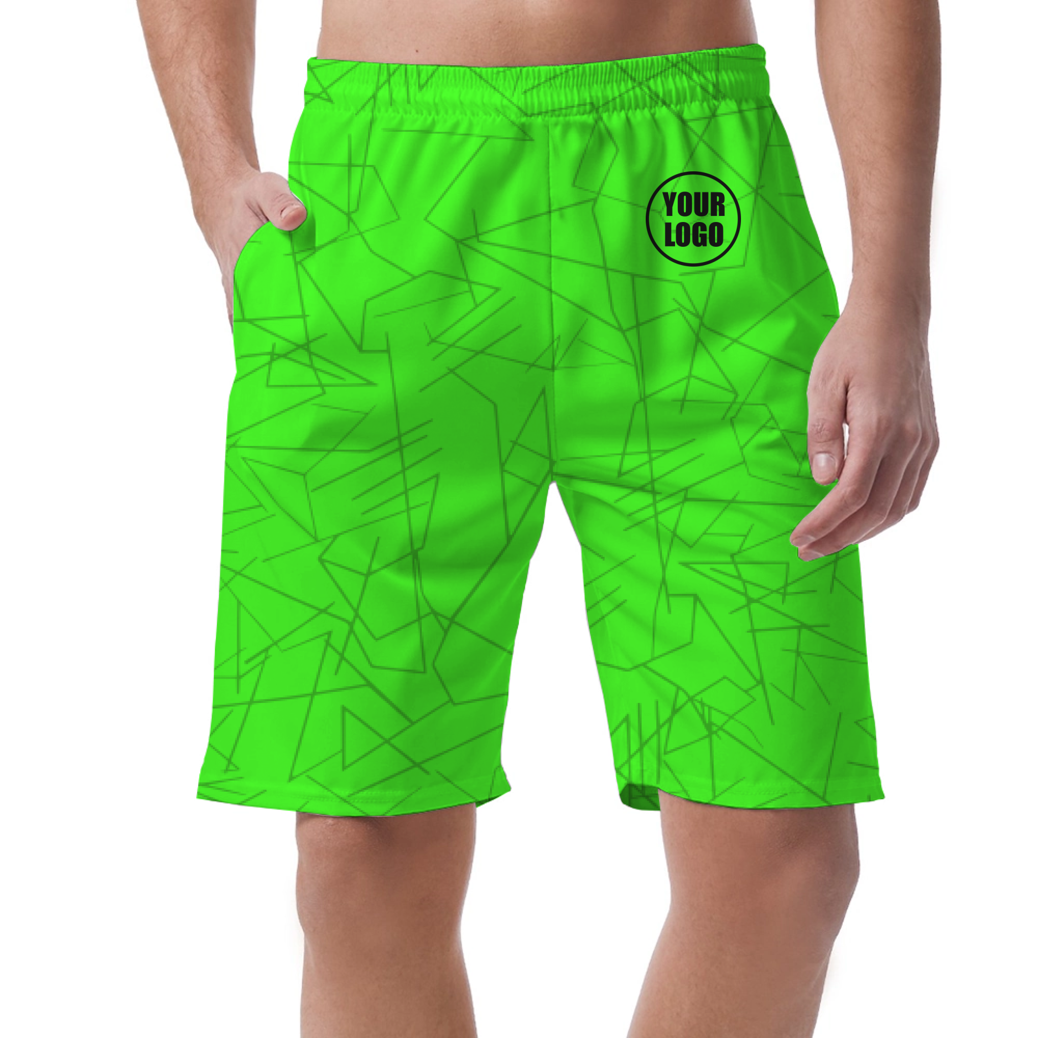 Picklewin Simple Abstract Customized Short Pants For Men 6