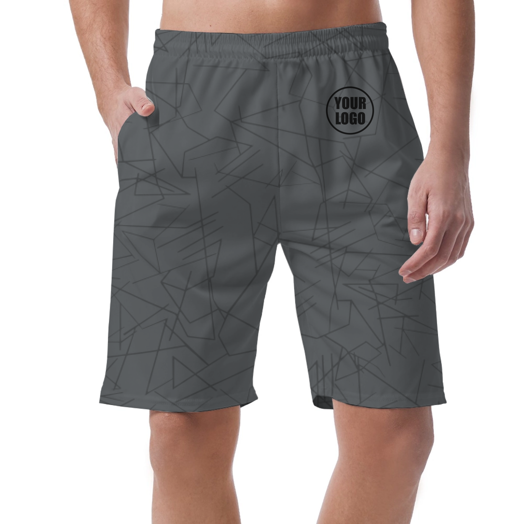 Picklewin Simple Abstract Customized Short Pants For Men 12