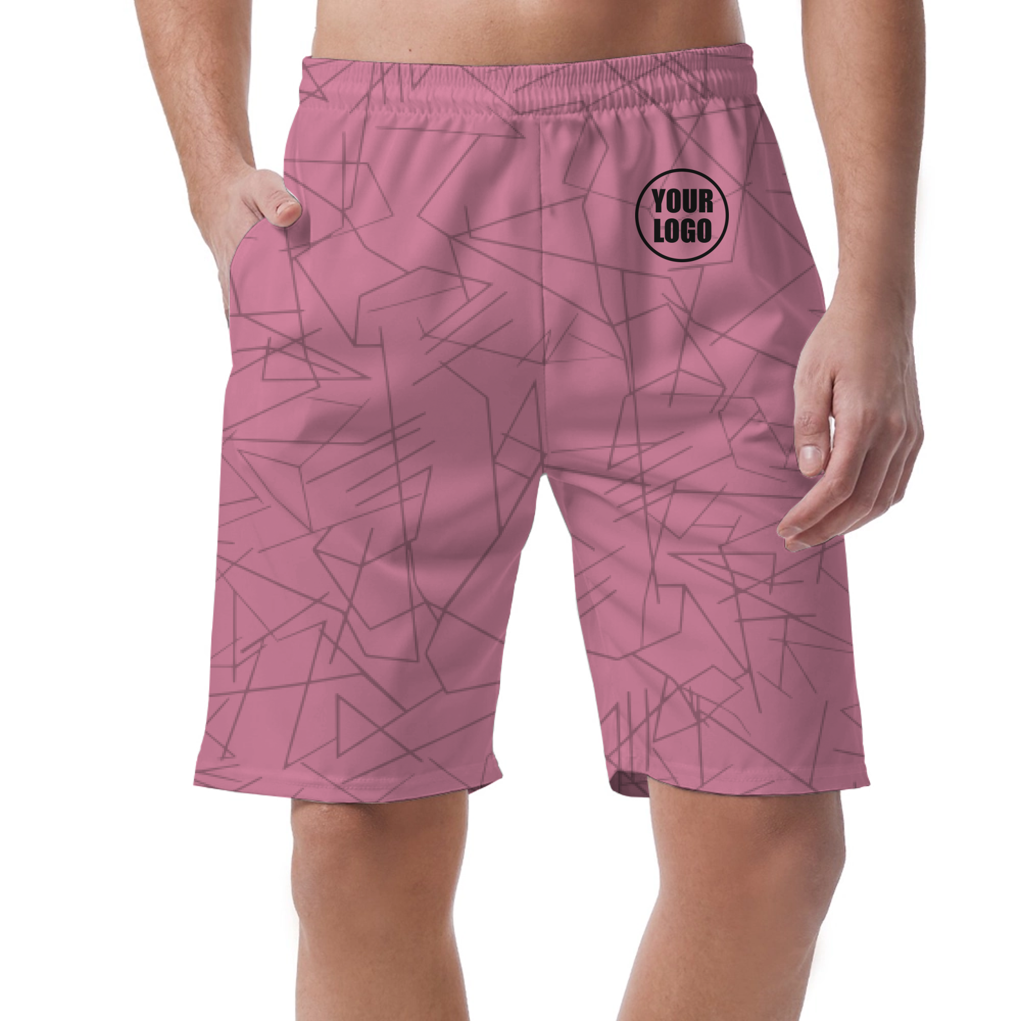 Picklewin Simple Abstract Customized Short Pants For Men 8