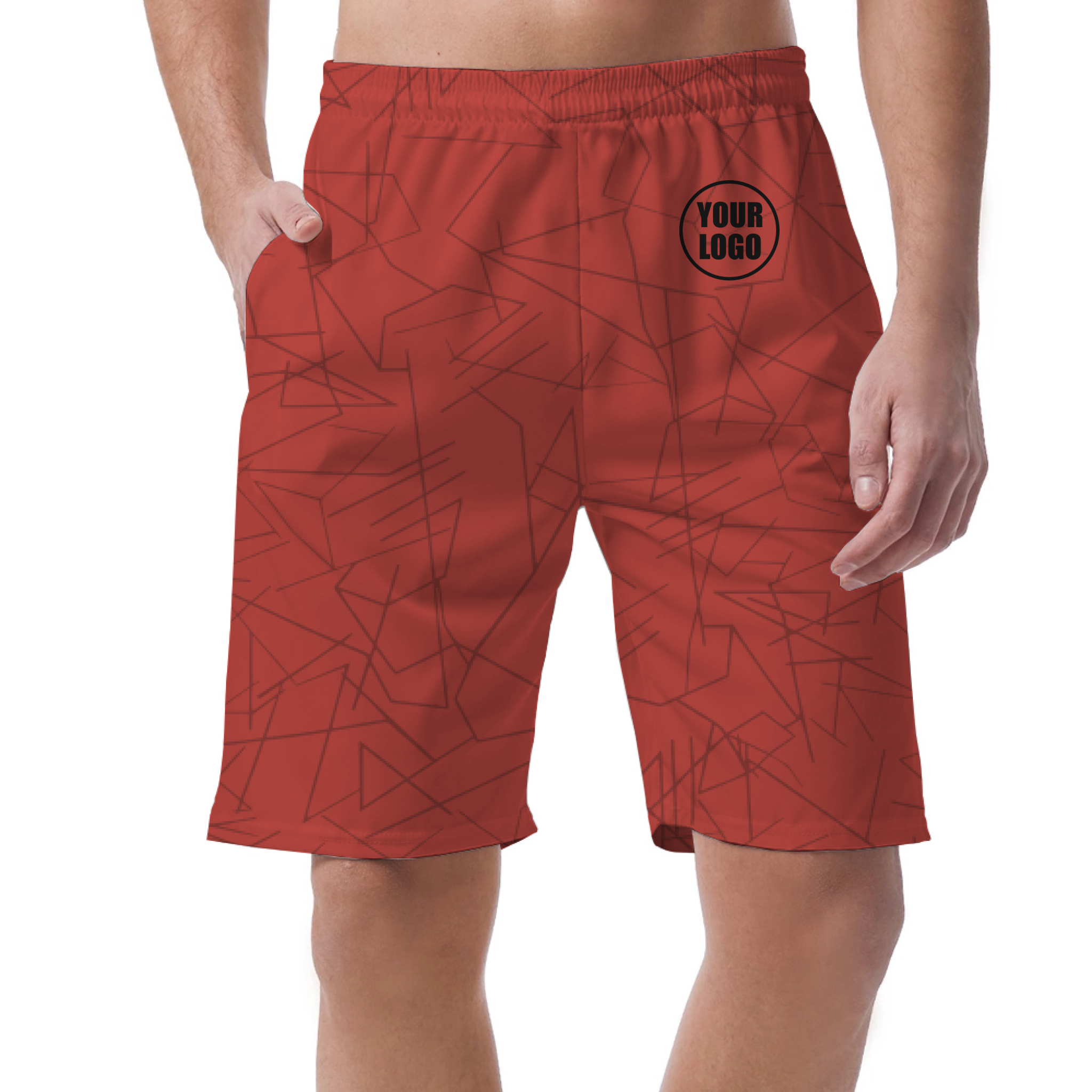 Picklewin Simple Abstract Customized Short Pants For Men 13