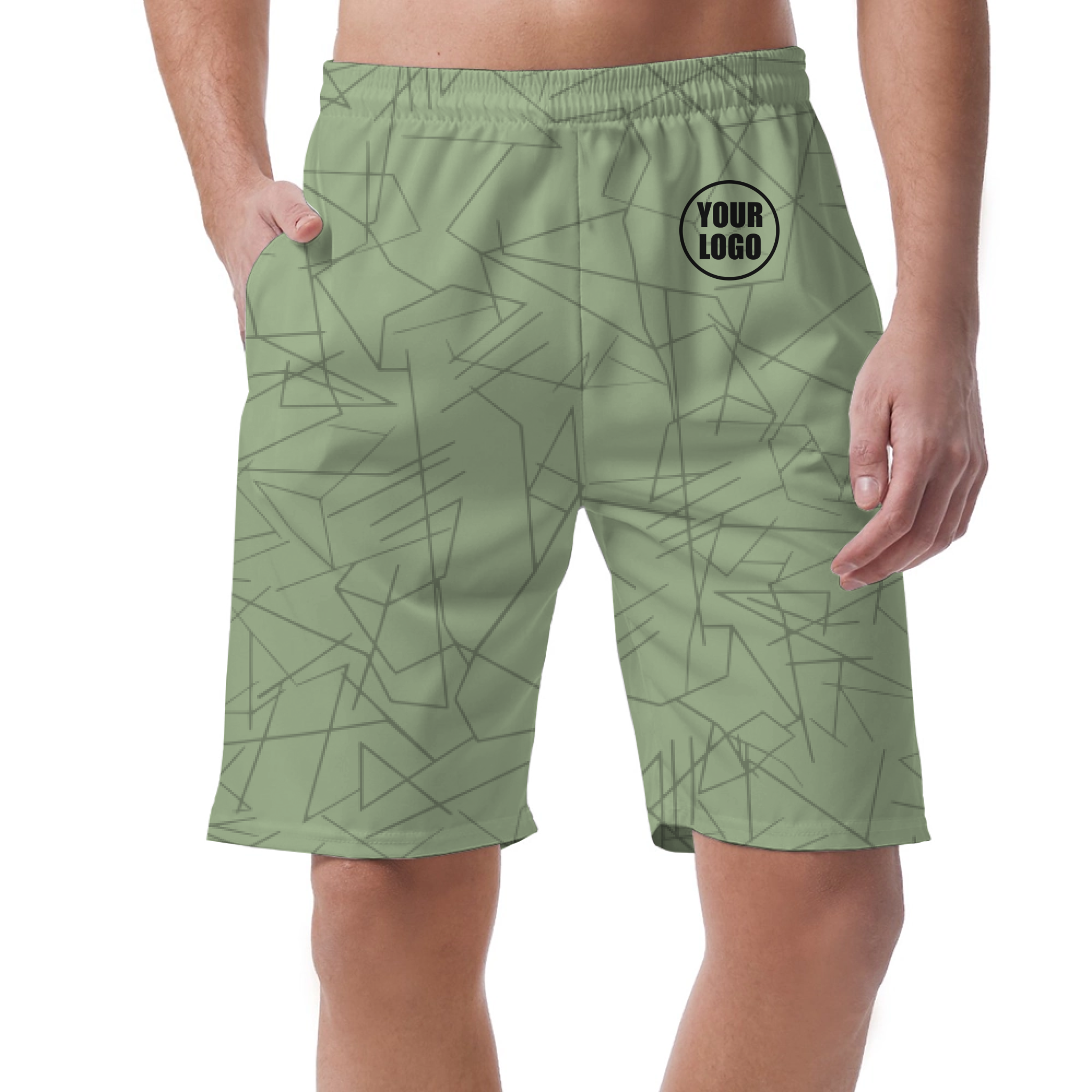 Picklewin Simple Abstract Customized Short Pants For Men 5
