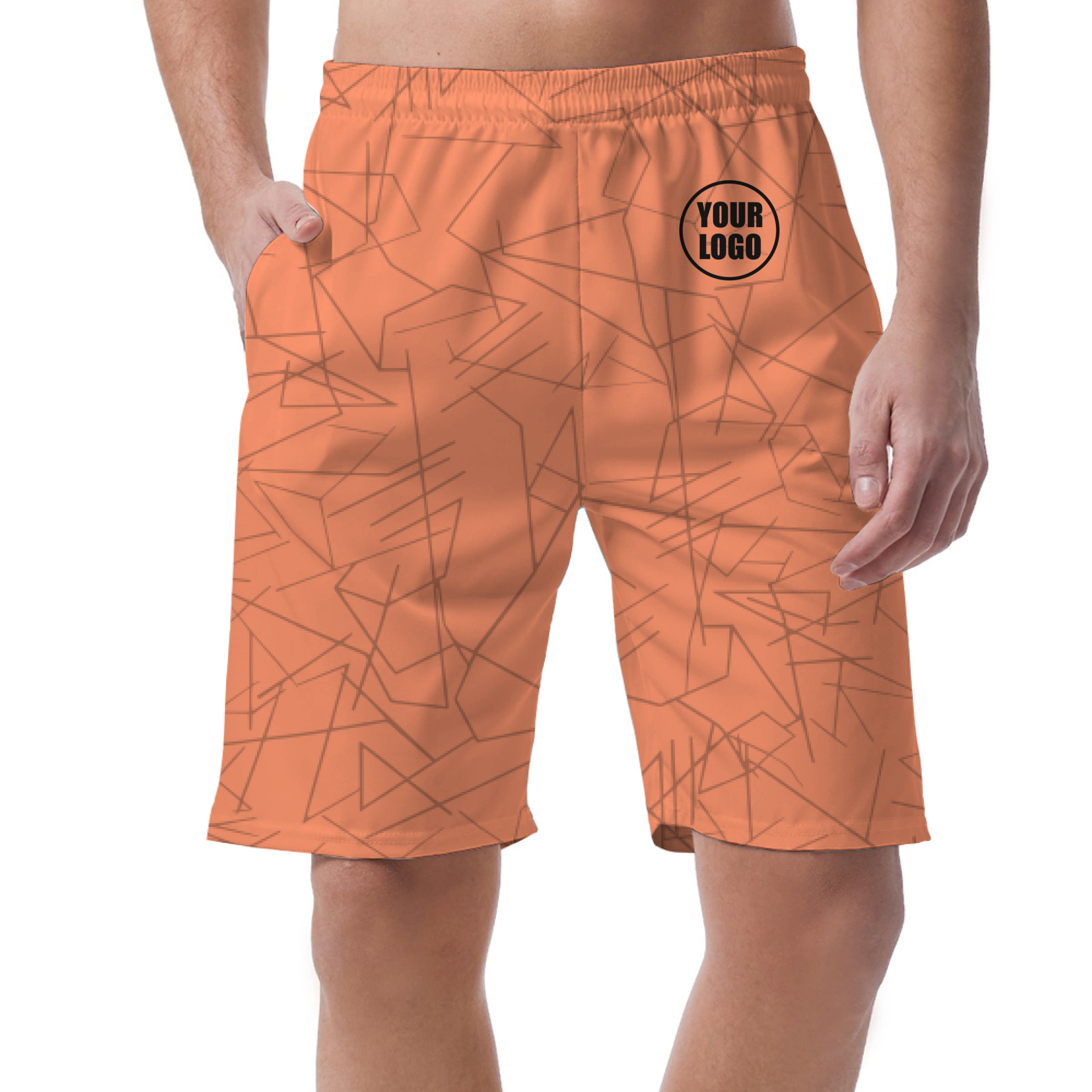 Picklewin Simple Abstract Customized Short Pants For Men 3