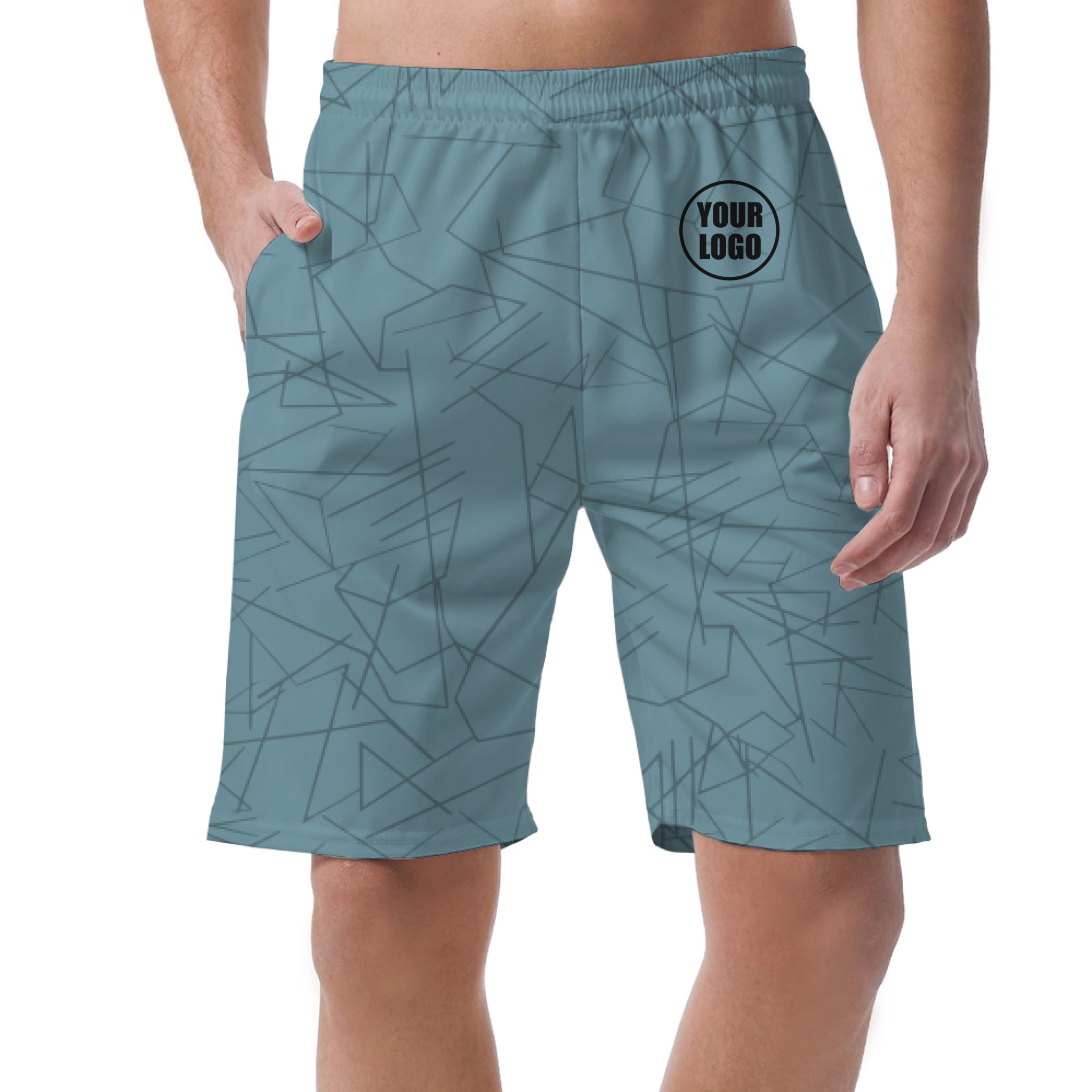Picklewin Simple Abstract Customized Short Pants For Men 4