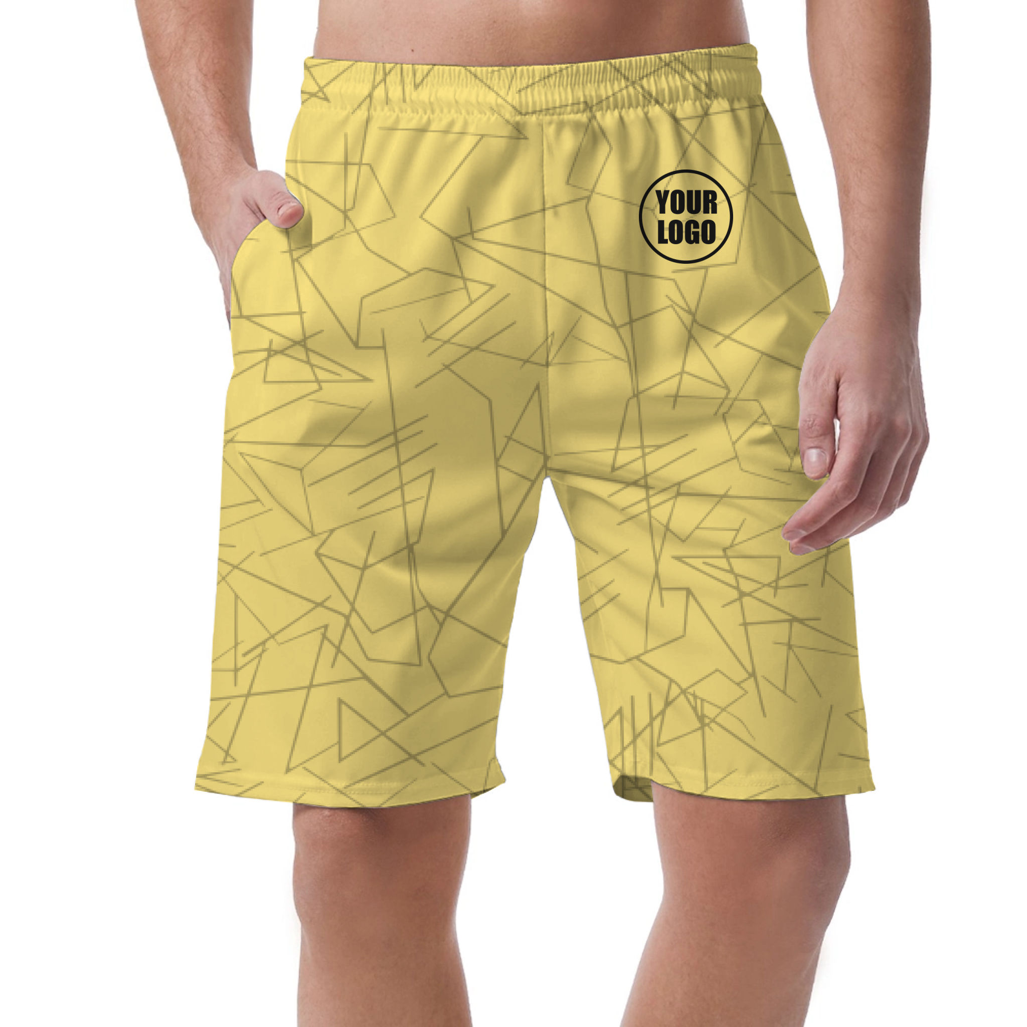 Picklewin Simple Abstract Customized Short Pants For Men 2