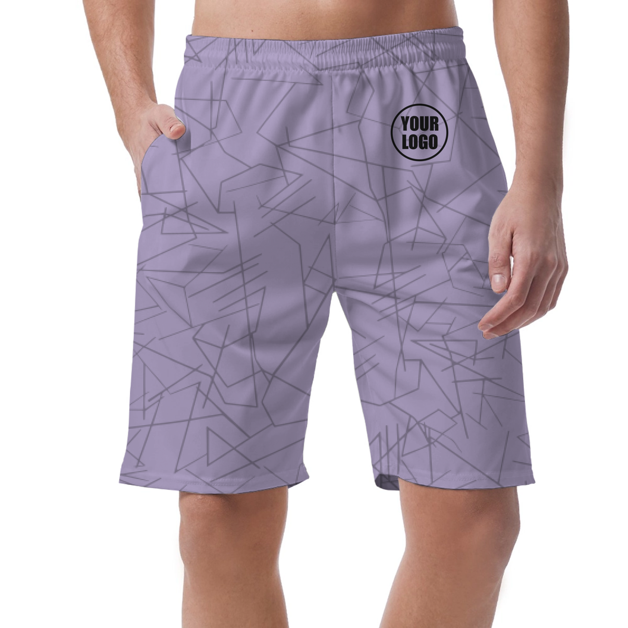 Picklewin Simple Abstract Customized Short Pants For Men 7