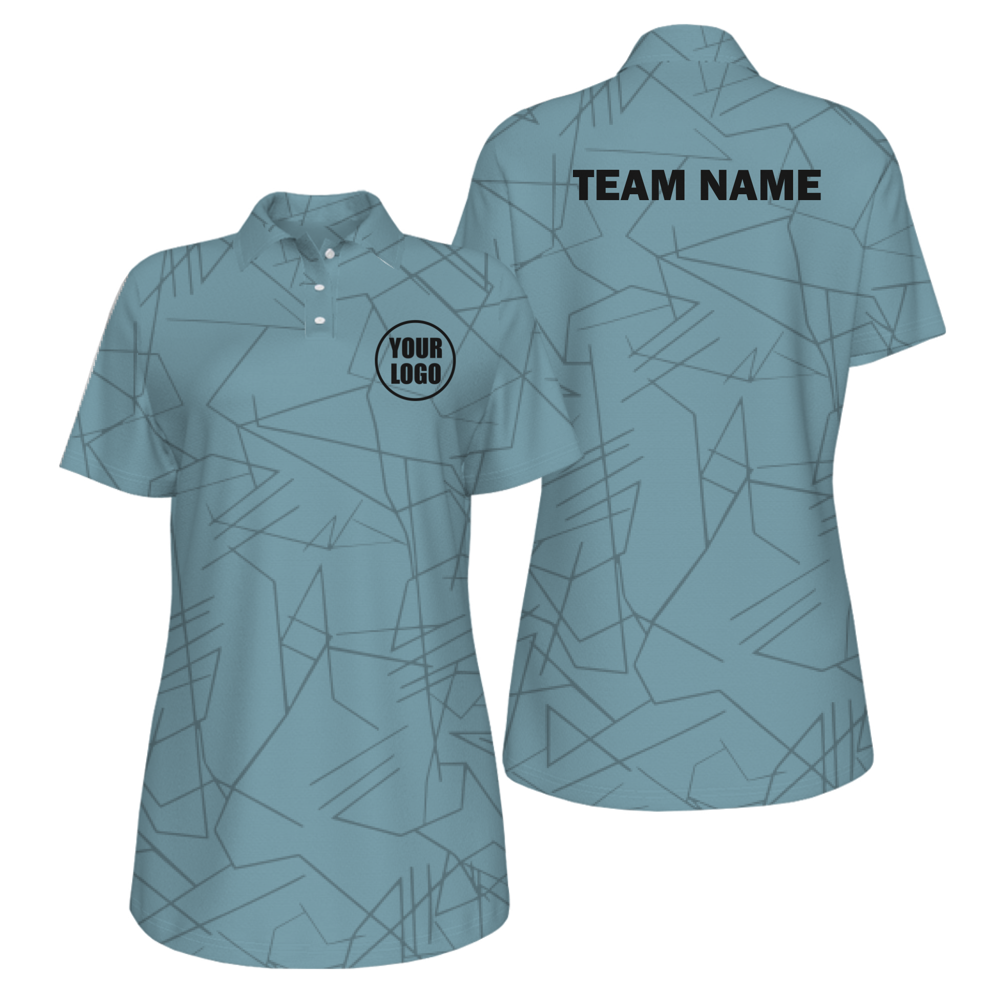 Picklewin Simple Abstract UV Protection Polo Shirt Custom For Women 3