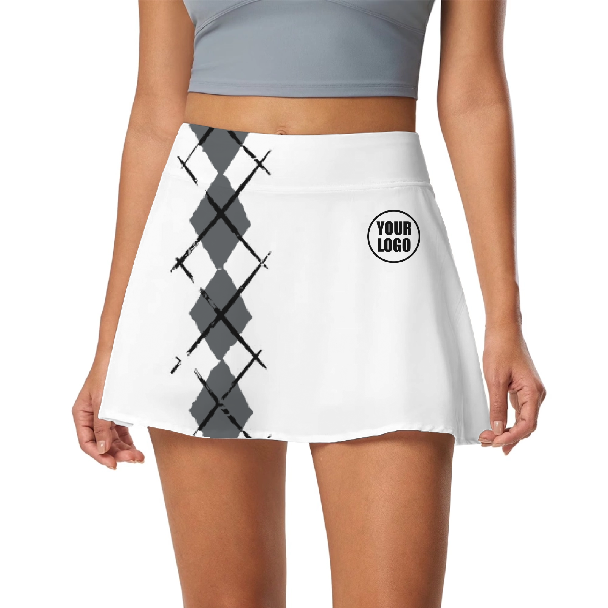 Picklewin Simple Argyle Women's Custom Skort 11