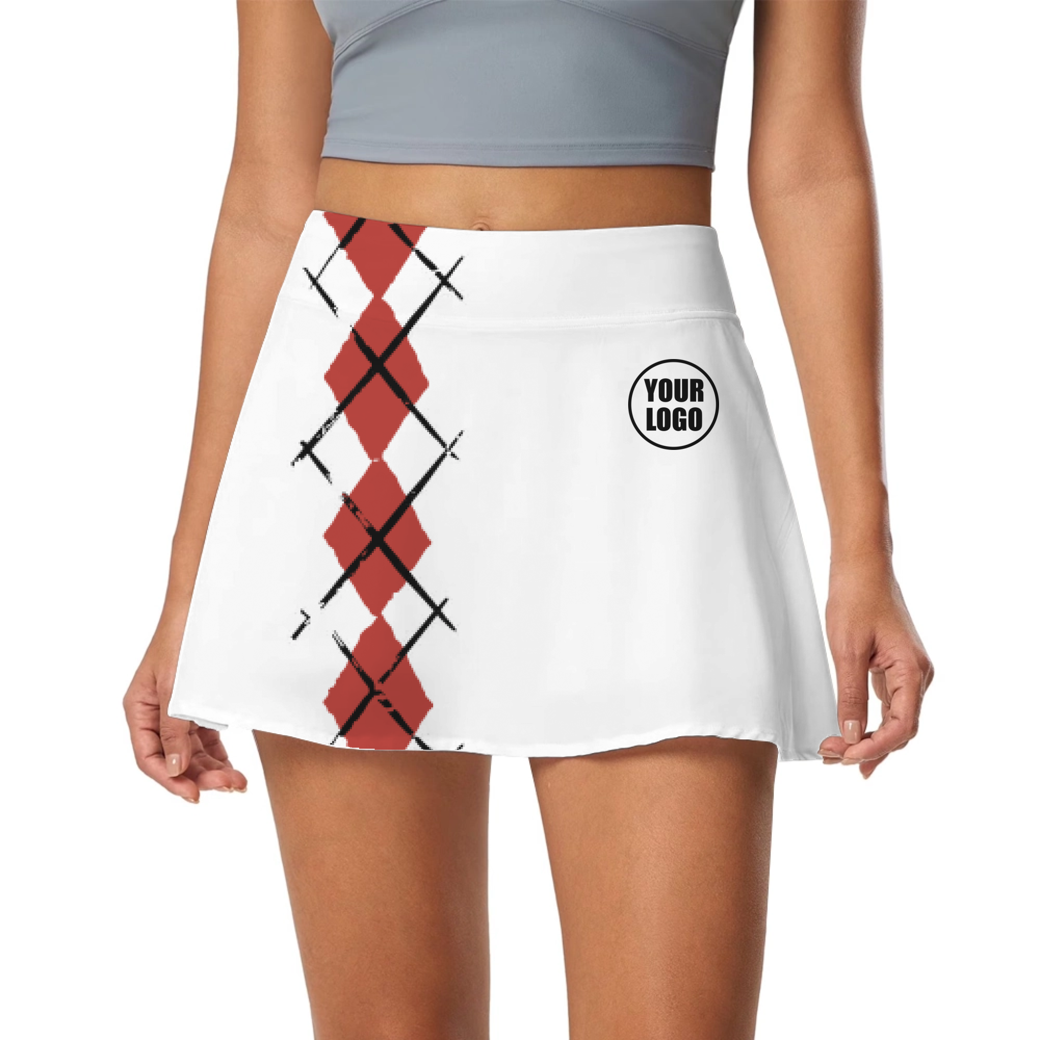 Picklewin Simple Argyle Women's Custom Skort 13