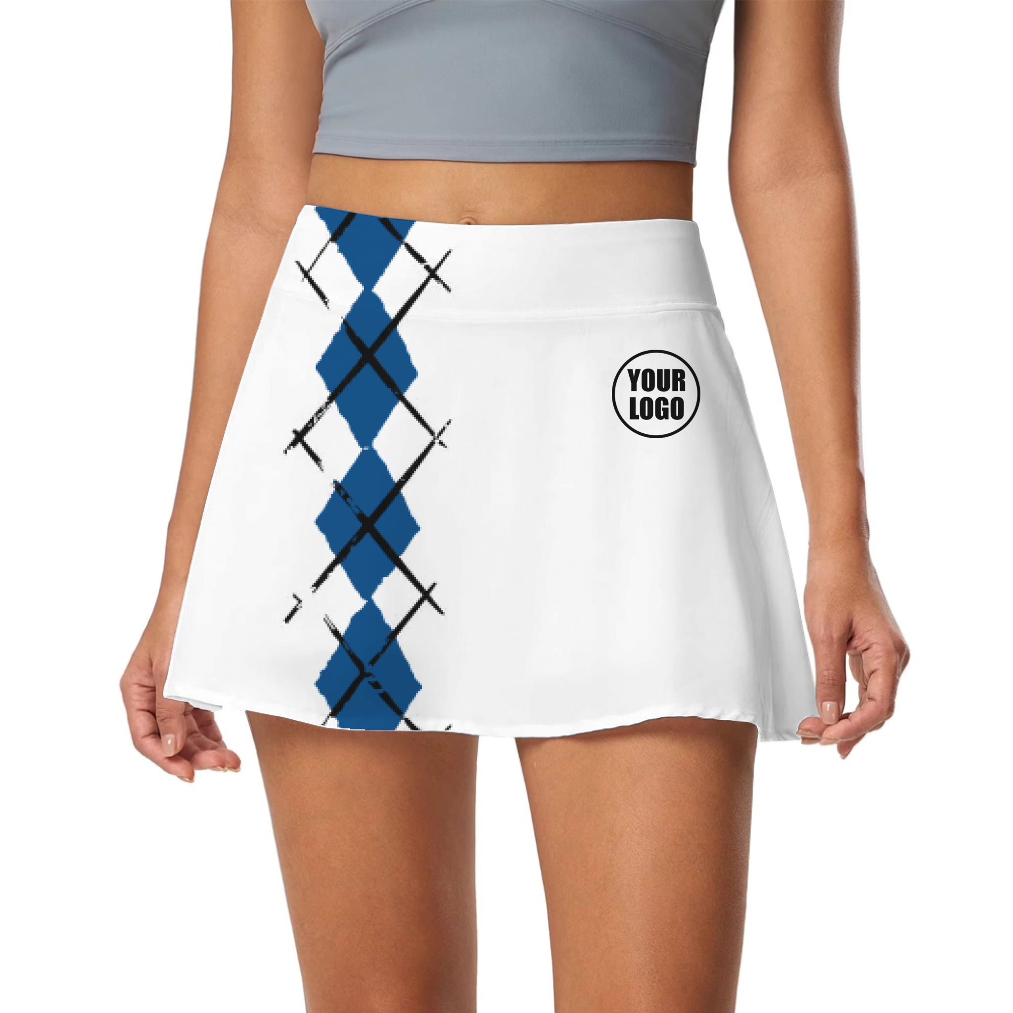 Picklewin Simple Argyle Women's Custom Skort 14