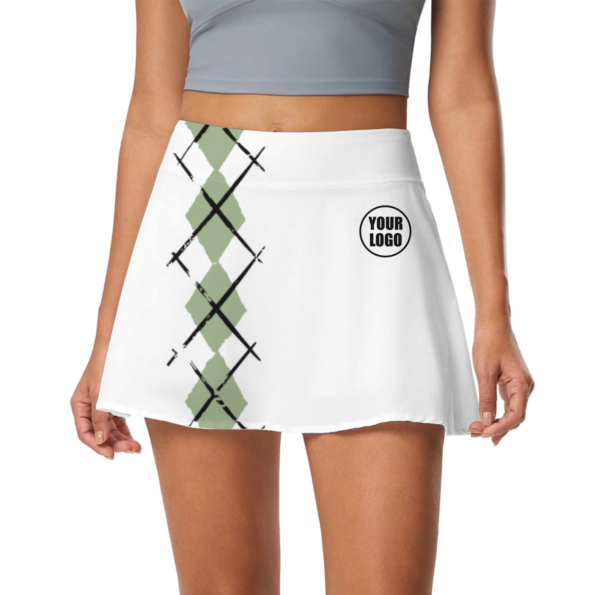 Picklewin Simple Argyle Women's Custom Skort 15