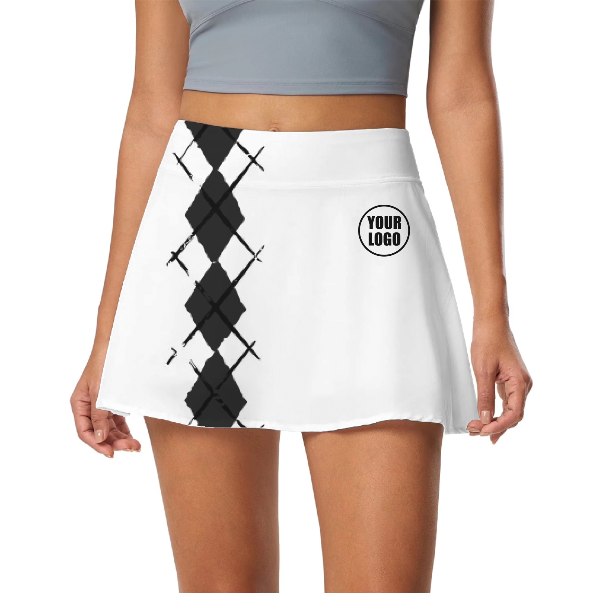 Picklewin Simple Argyle Women's Custom Skort 16