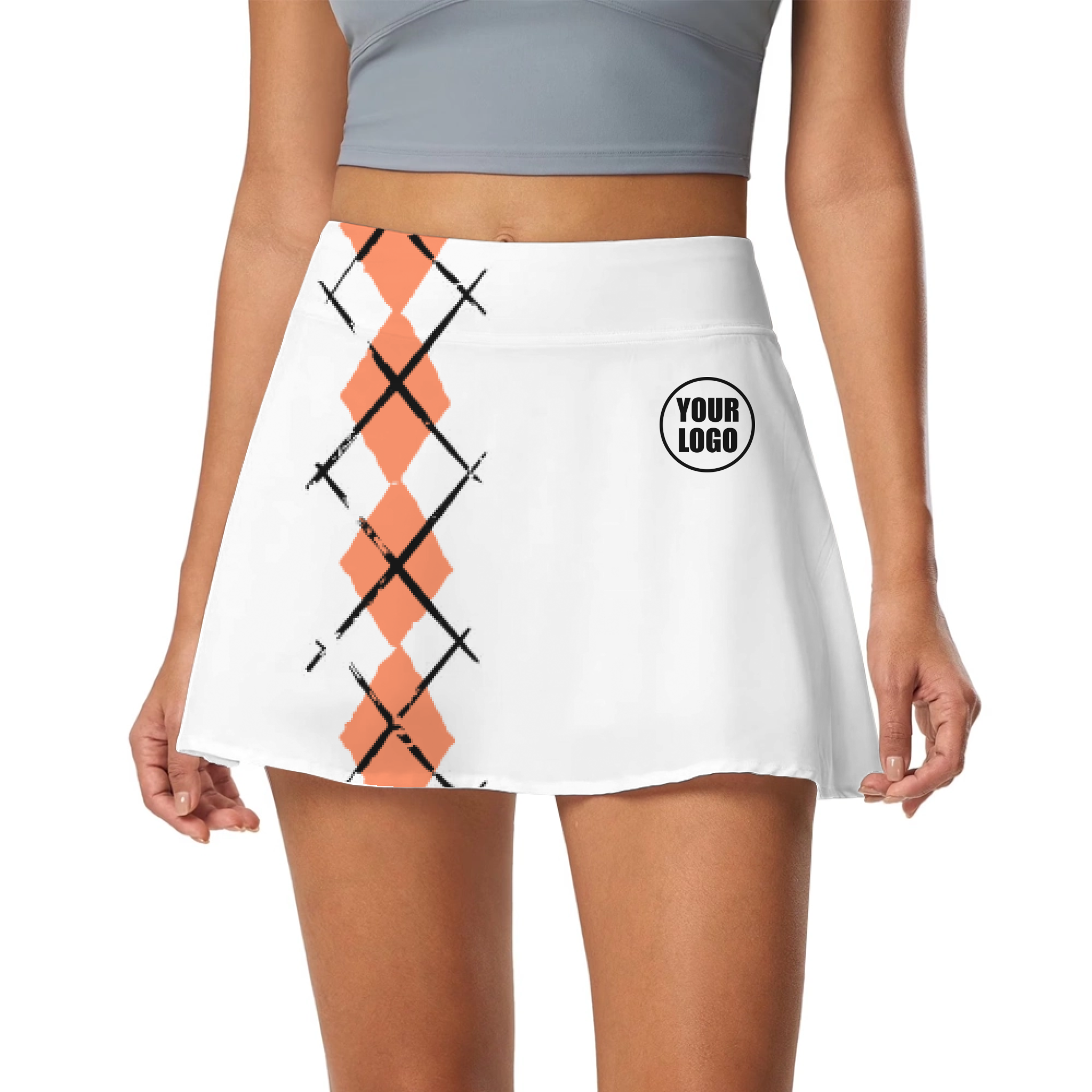 Picklewin Simple Argyle Women's Custom Skort 3
