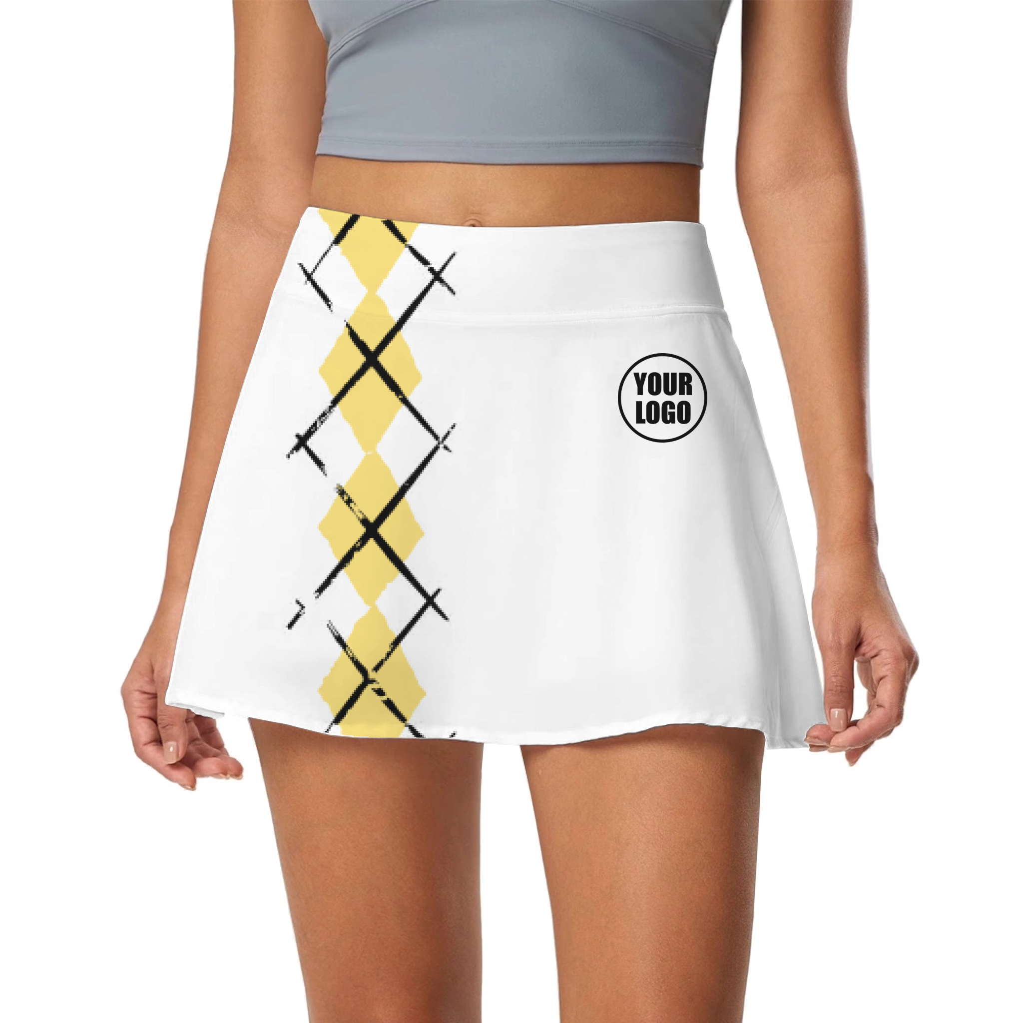 Picklewin Simple Argyle Women's Custom Skort 5