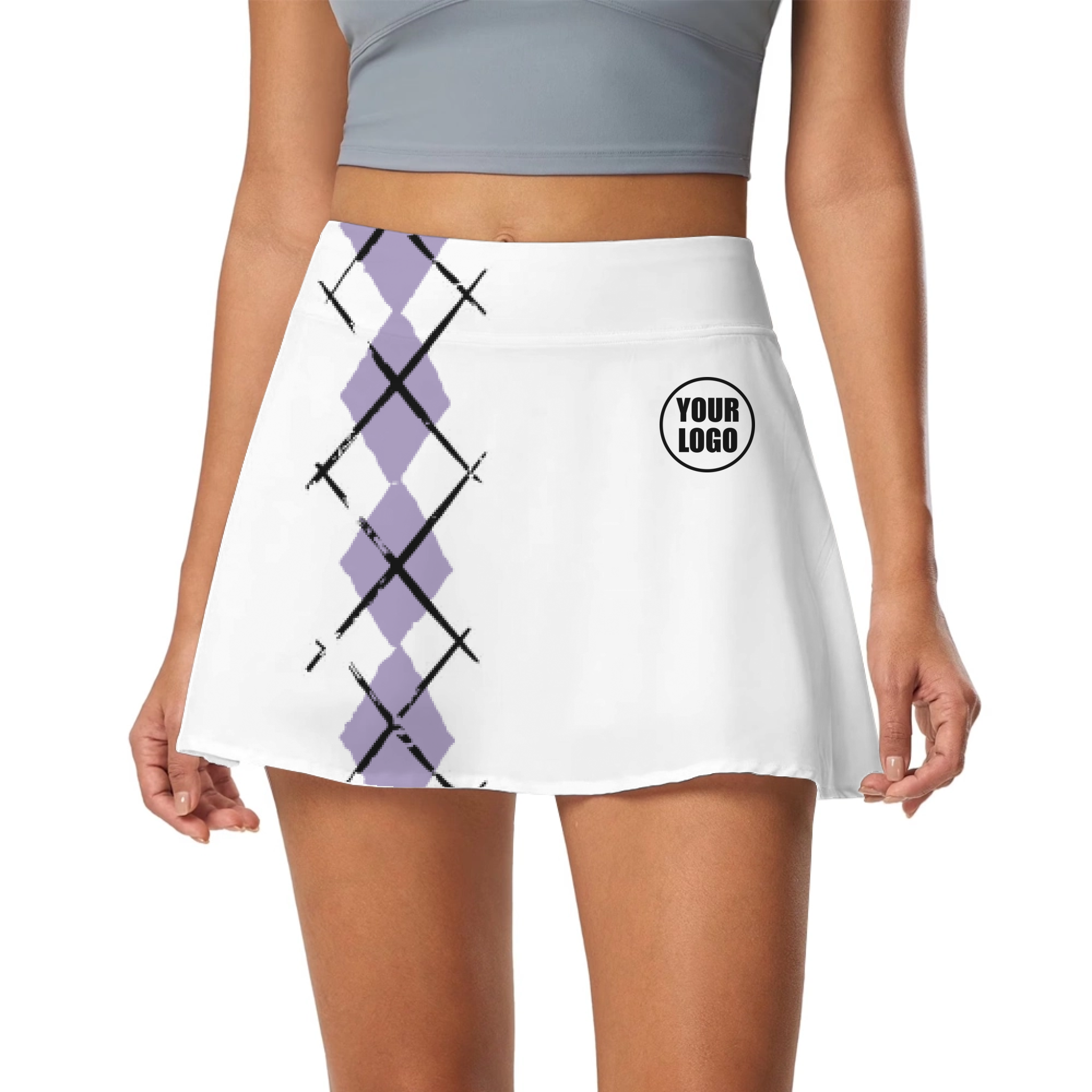 Picklewin Simple Argyle Women's Custom Skort 6