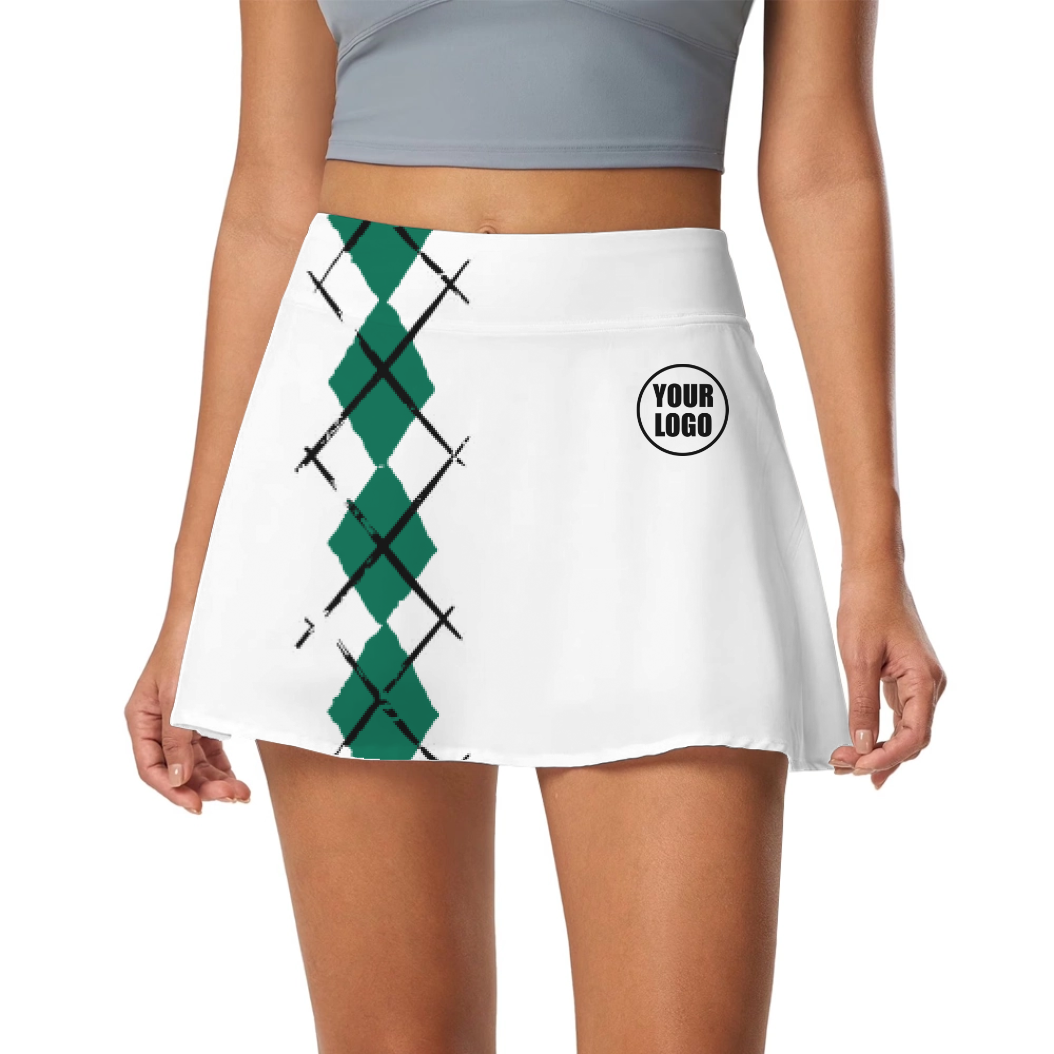 Picklewin Simple Argyle Women's Custom Skort 7