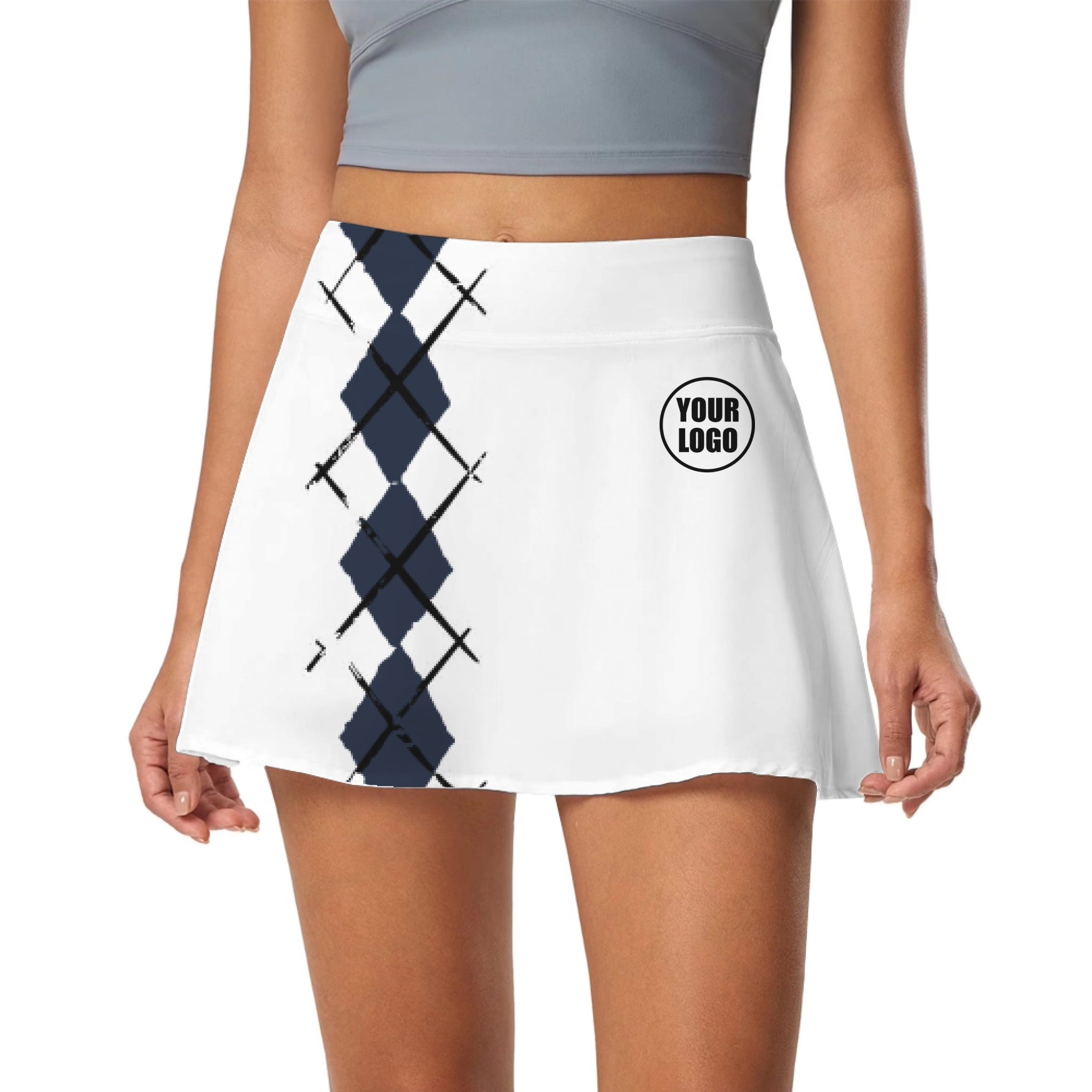 Picklewin Simple Argyle Women's Custom Skort 8