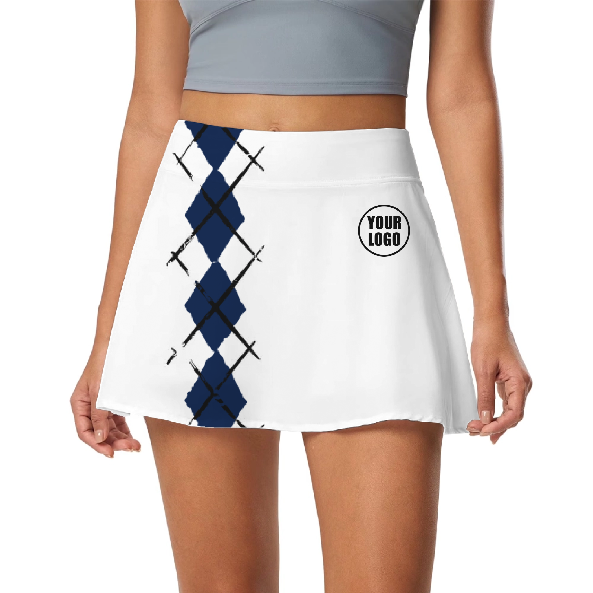 Picklewin Simple Argyle Women's Custom Skort 9