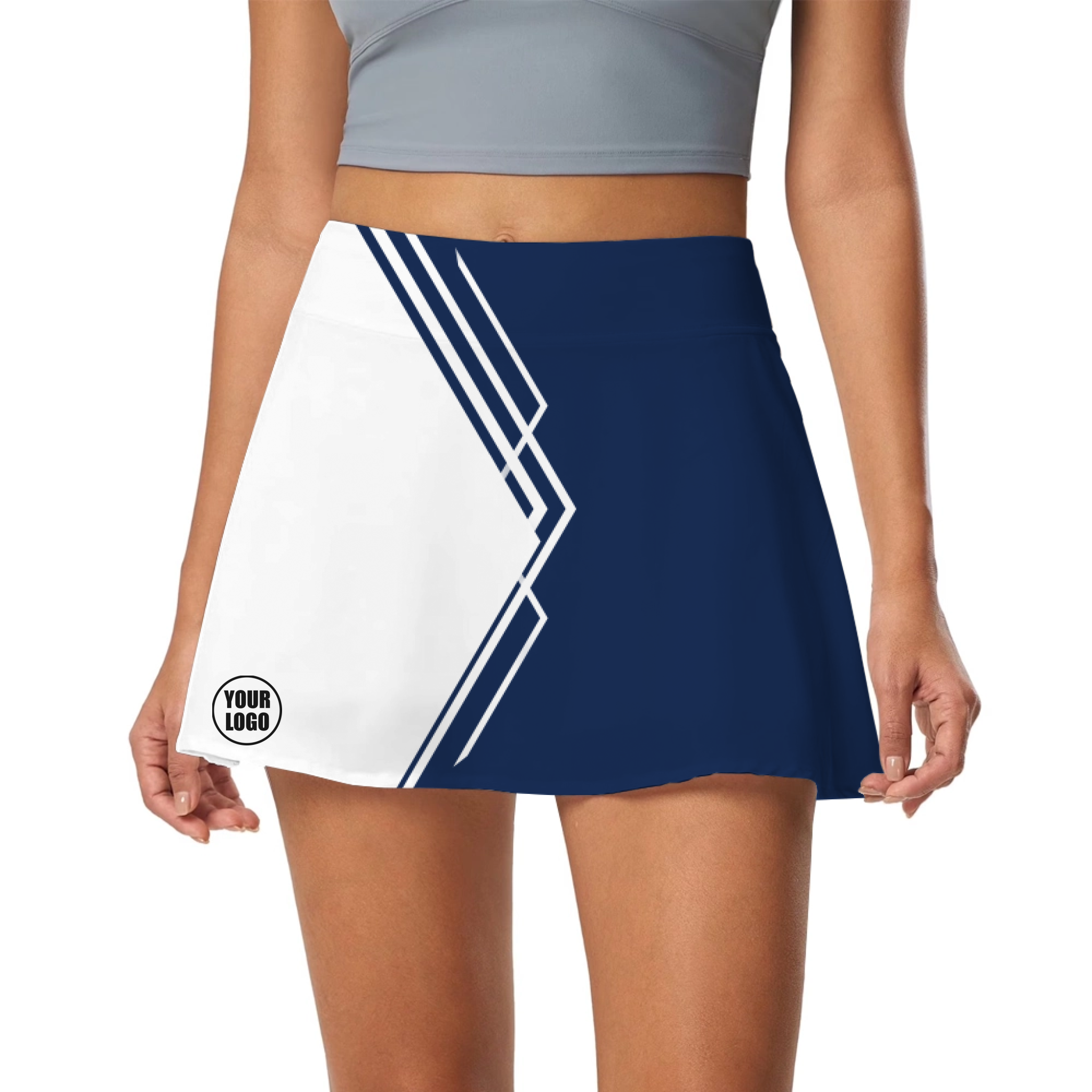 Picklewin Simple Stripe Customized Skort For Women 10