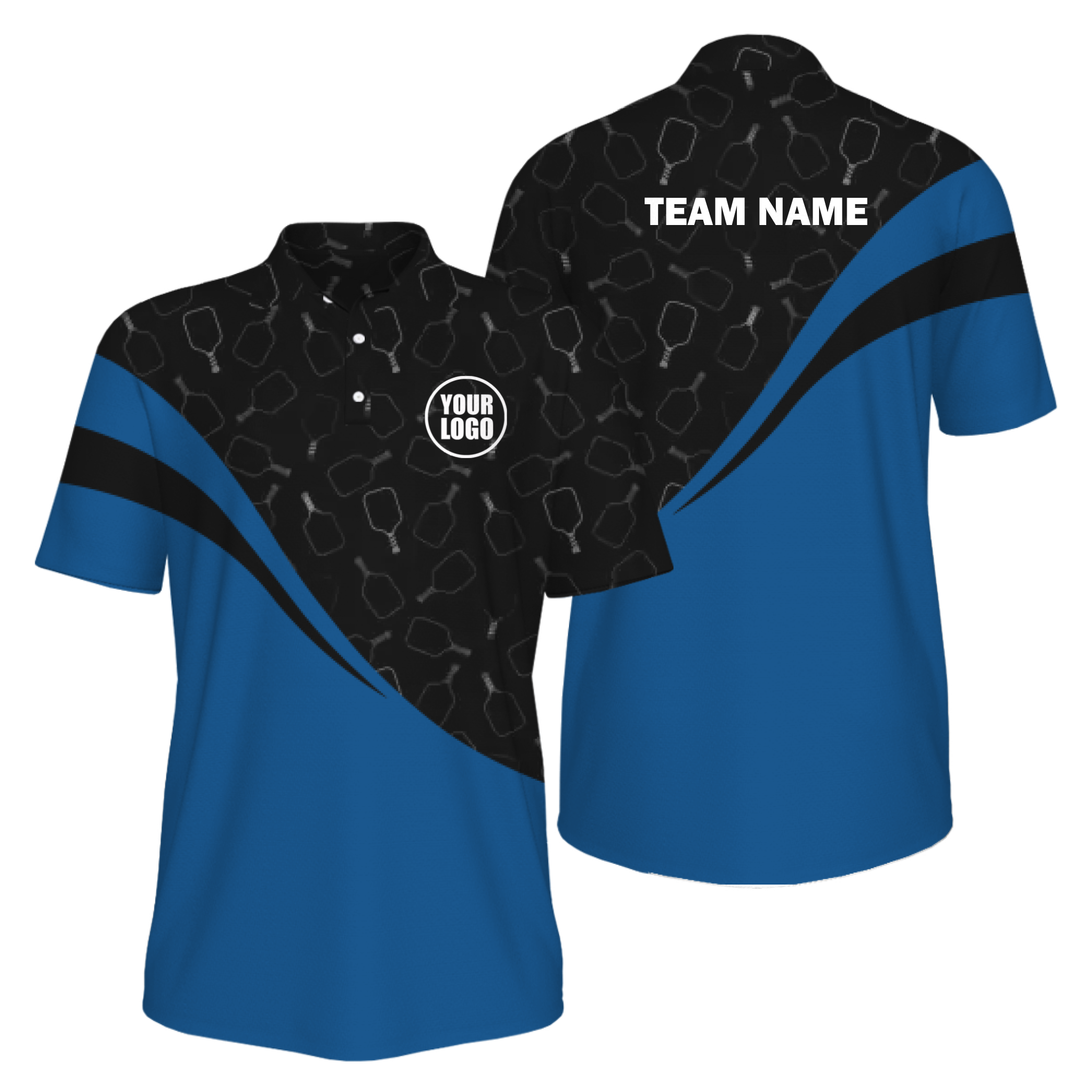 Picklewin Special Pickleball Pattern Men's UV Protection Polo Shirt 14