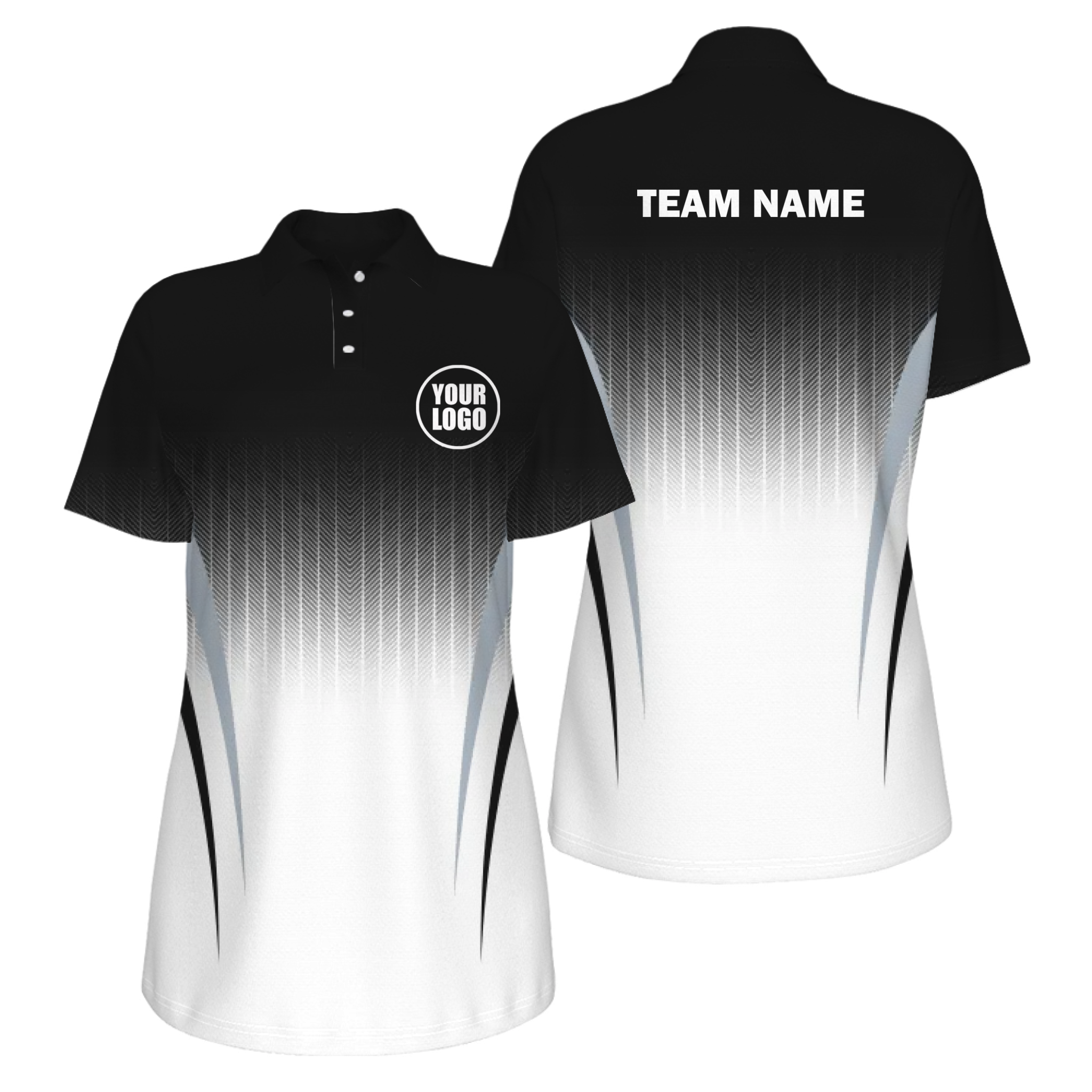 Picklewin Sporty Gradient Women's Custom UV Protection Polo 3