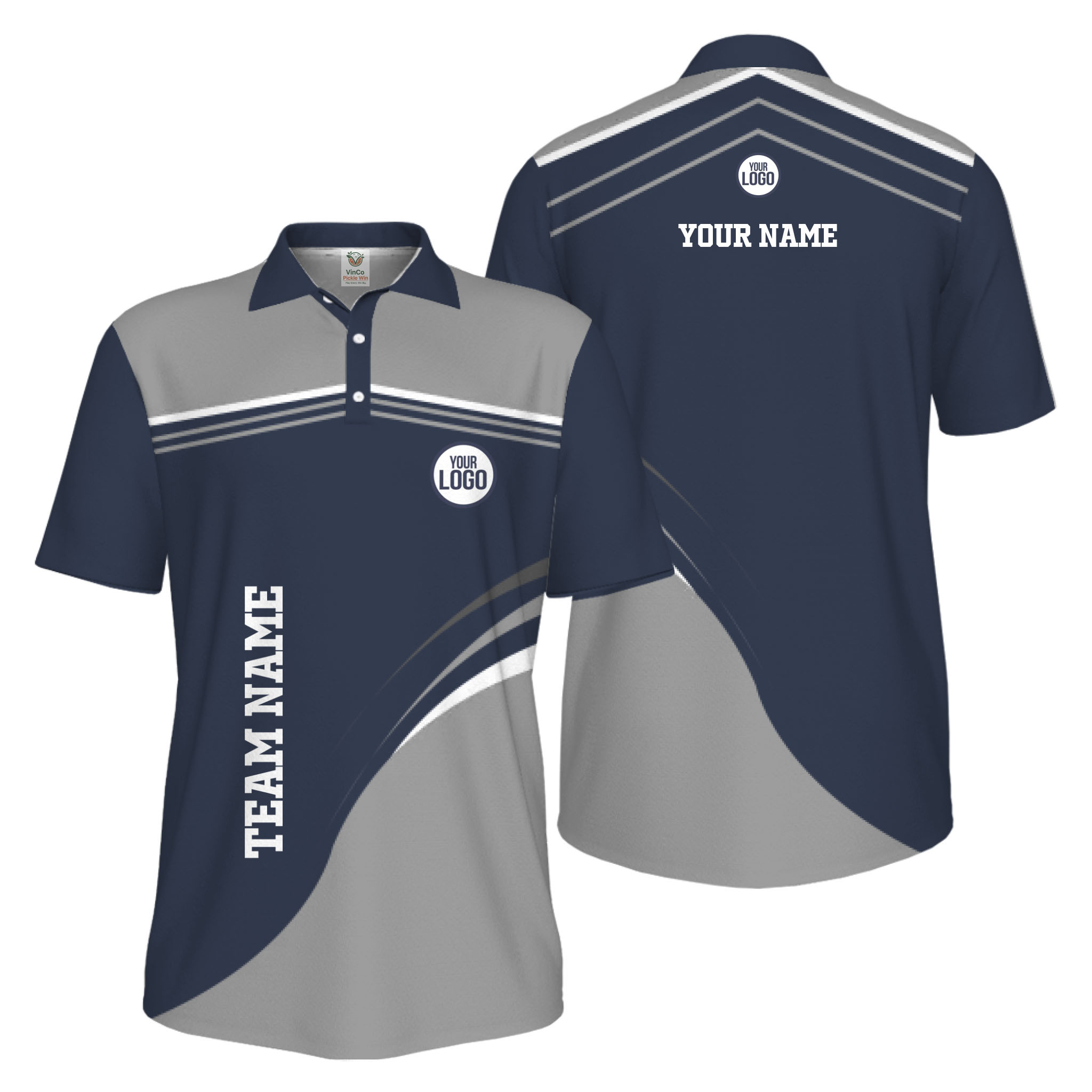 Picklewin Stylish Custom Athletic Uniform UV Protection Men Polo Shirt 2