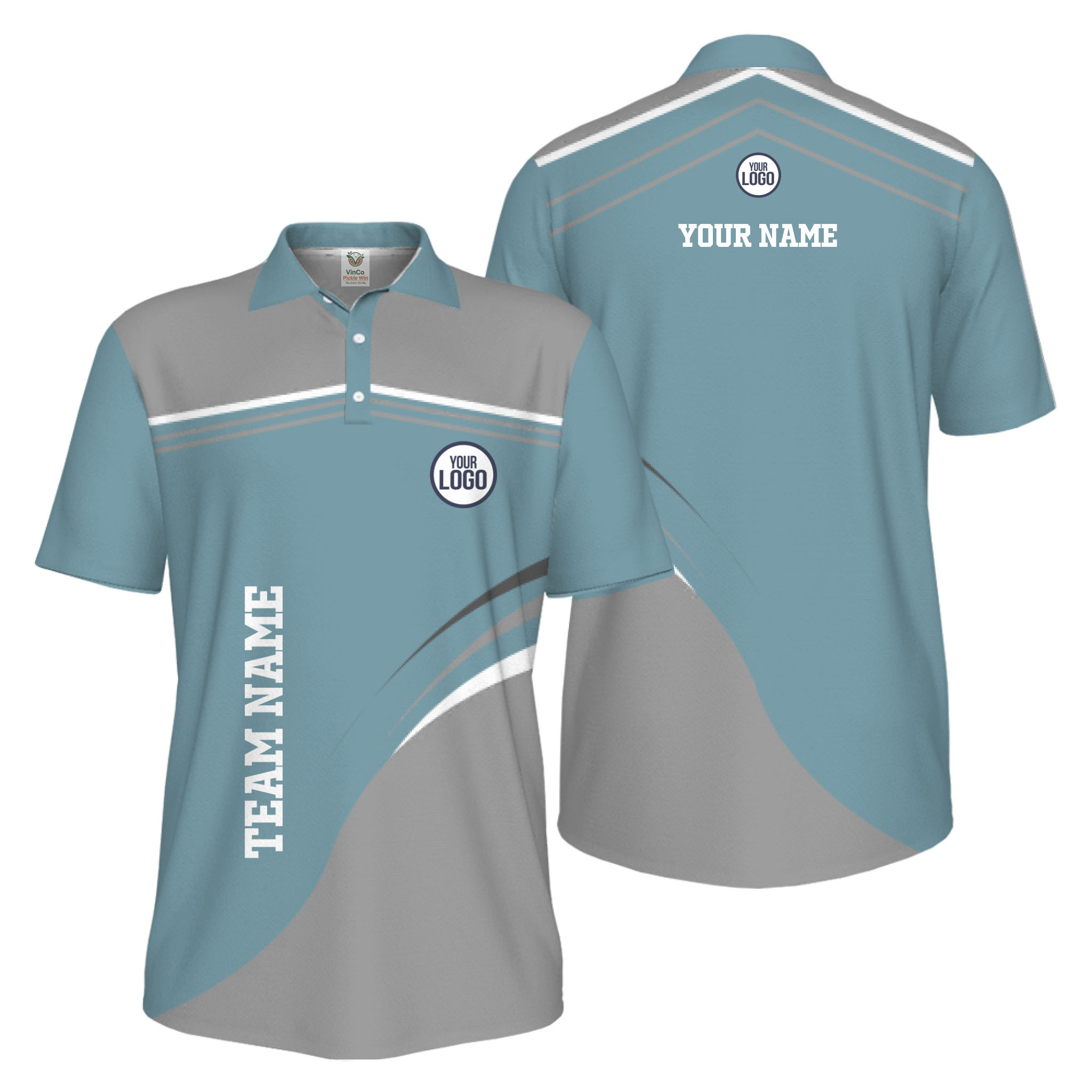 Picklewin Stylish Custom Athletic Uniform UV Protection Men Polo Shirt 14