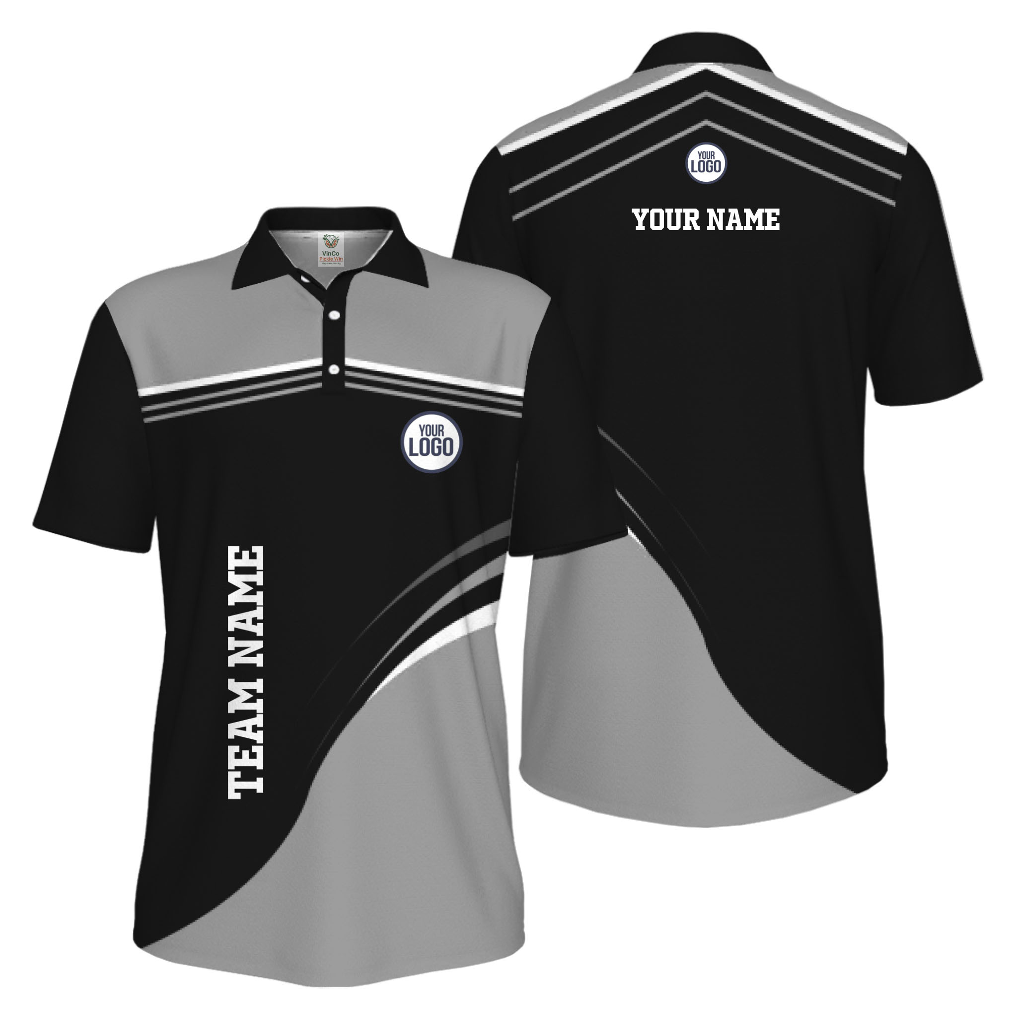 Picklewin Stylish Custom Athletic Uniform UV Protection Men Polo Shirt 15