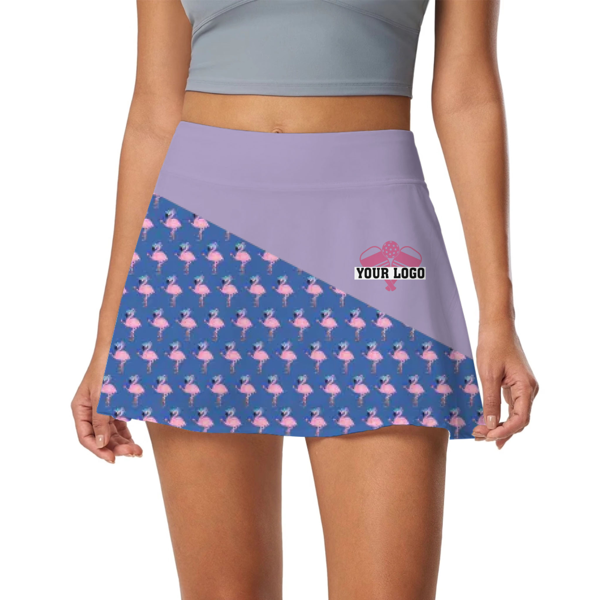 Picklewin Stylish Custom Logo Flamingo Sport Women's Skort 3